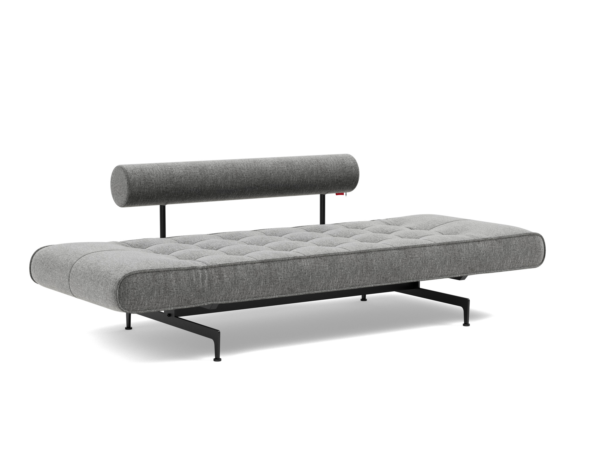 Tagesbett Ghia Strukturierter Stoff Twist 563-Charcoal Beine Laser schwarz