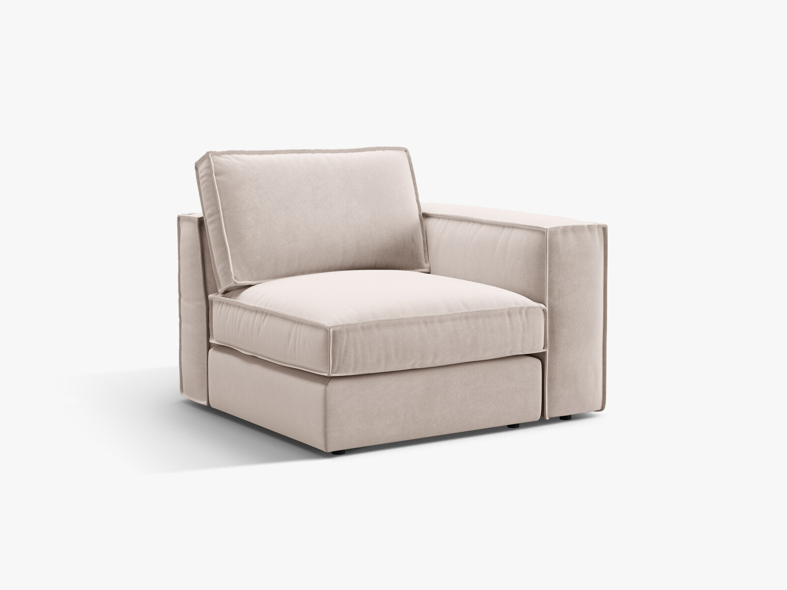 Micadoni Eckmodul mit Armlehne Pola Rechts Samt Salvador Beige