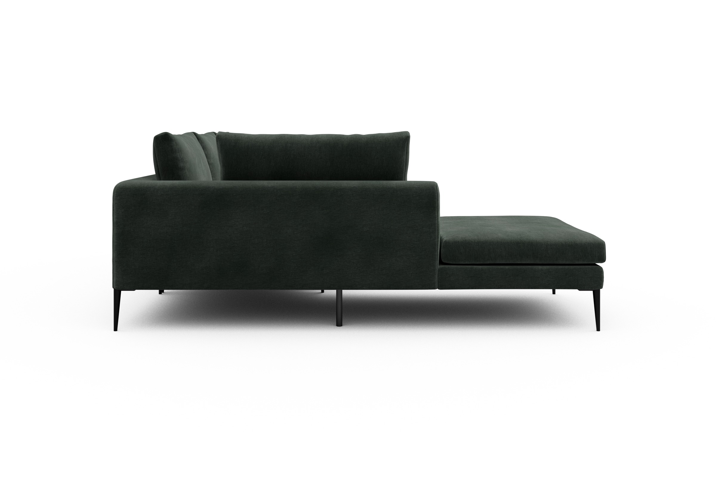 Ecksofa Paul Relax-Ecke links mit 2-Sitzer Smooth-Laurel-Green