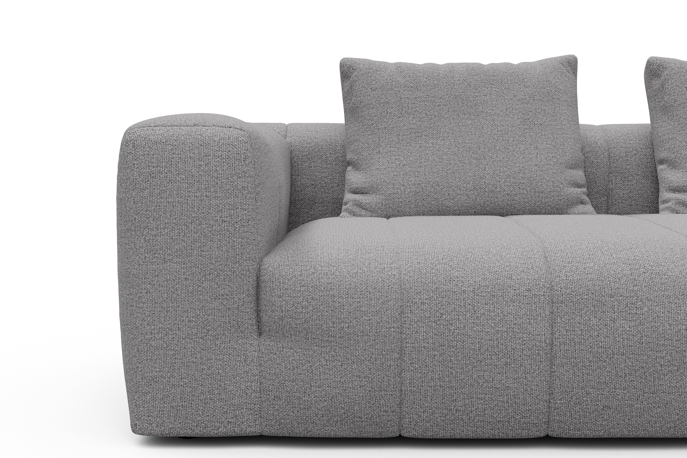 Ecksofa Hugo 2x 2,5-Sitzer Armlehne links Sama-Grey