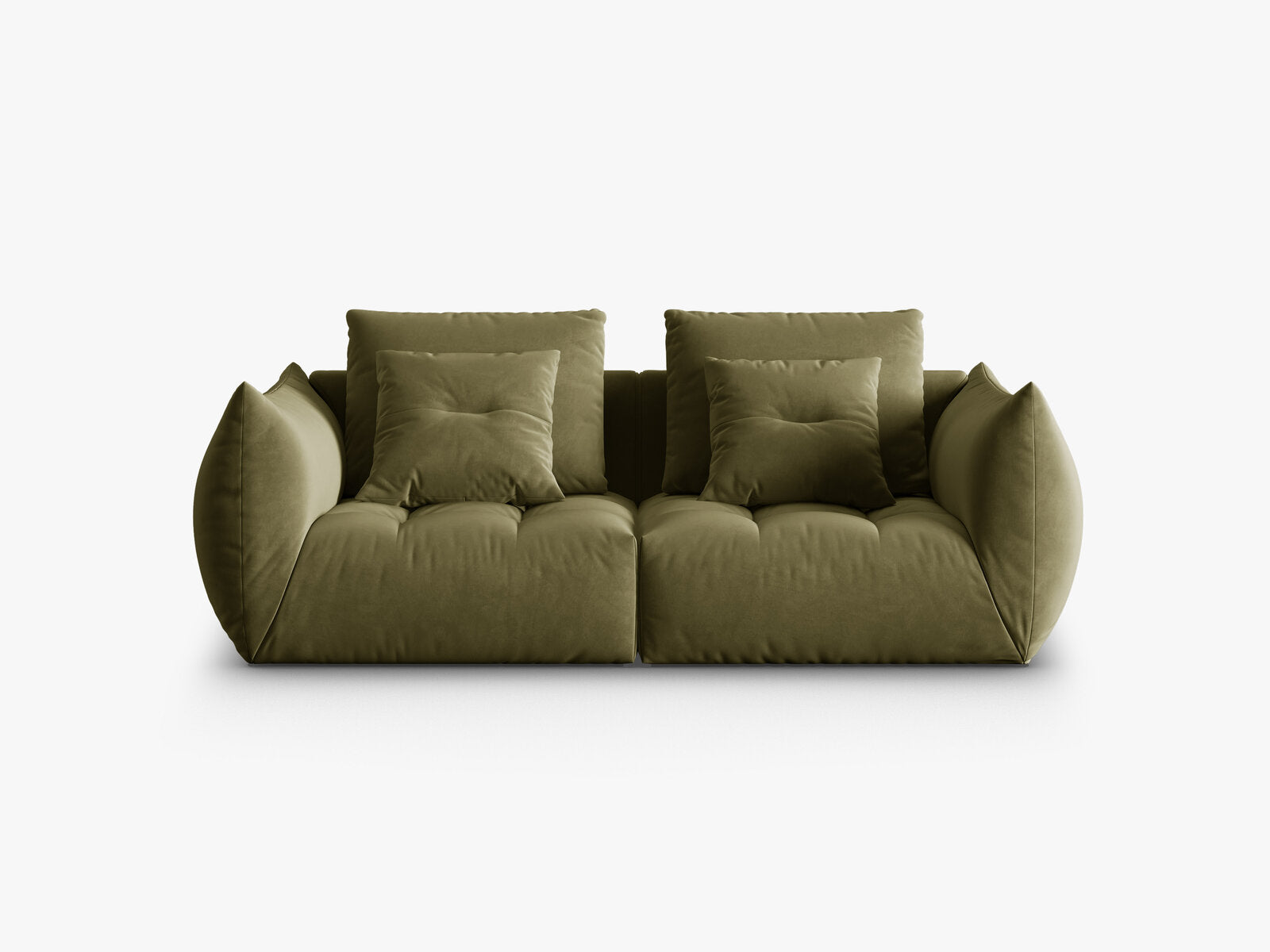 Micadoni Sofa Bloom 3-Sitzer Samt Hellgrün