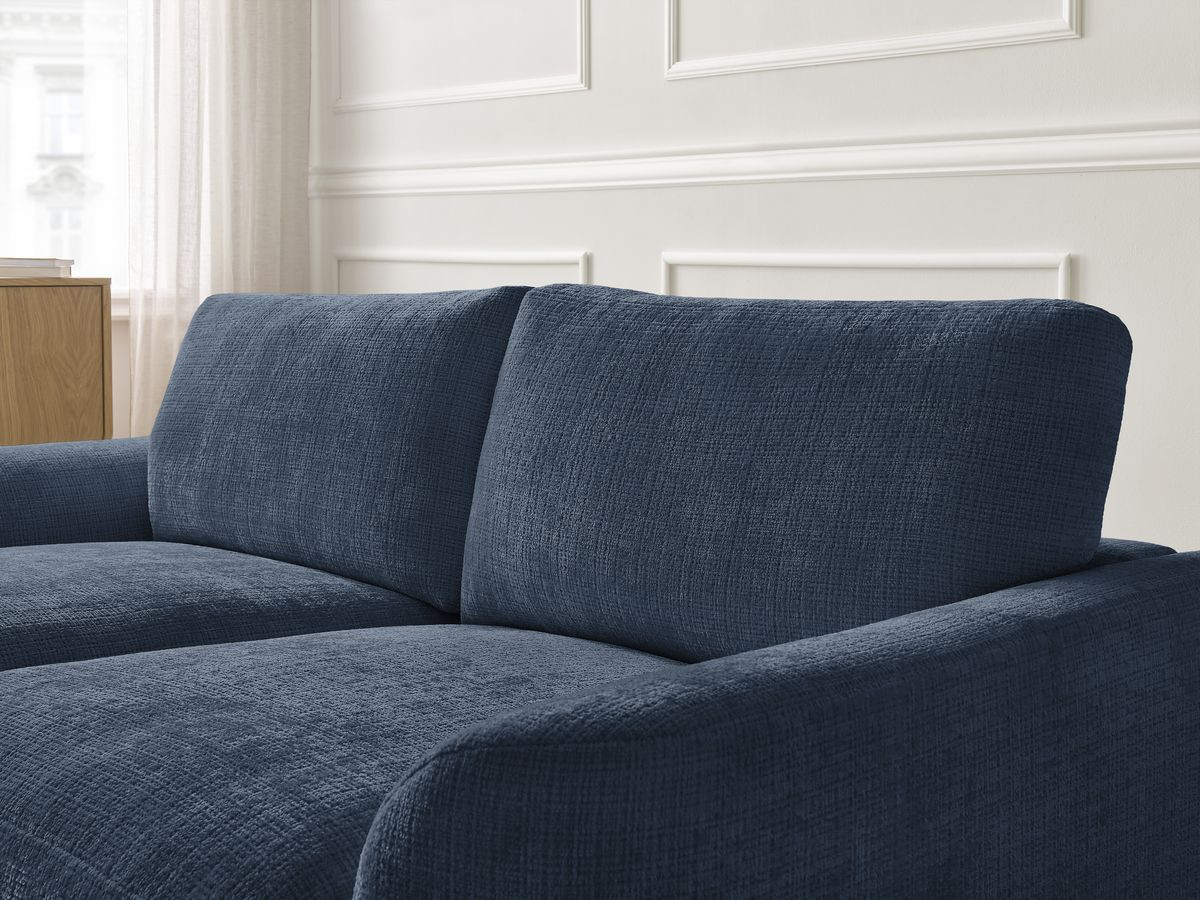 Bobochic Leonore Ecksofa Strukturstoff Dunkelblau Ecke links