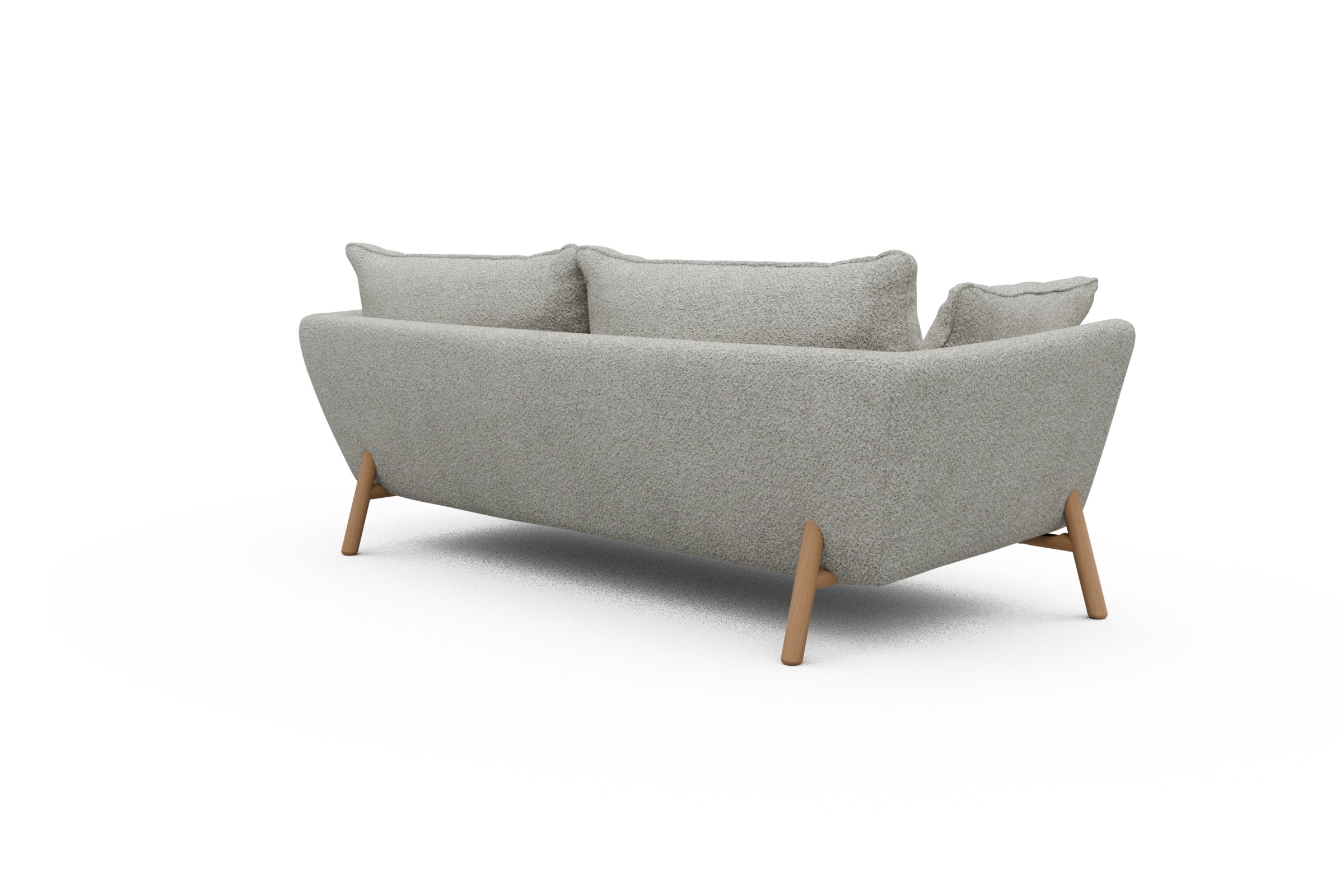 Sofa Emil PREMIUM 3-Sitzer Beinfarbe Eiche Natur Vanora-Warm-Sand