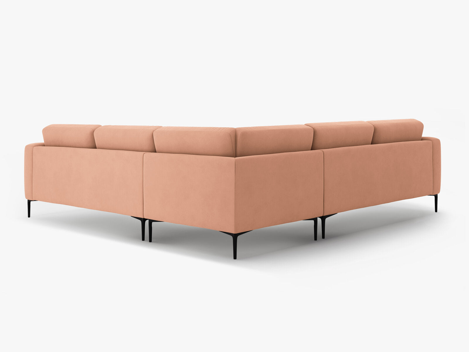 Micadoni Ecksofa Bemy 5-Sitzer Samt Rosa