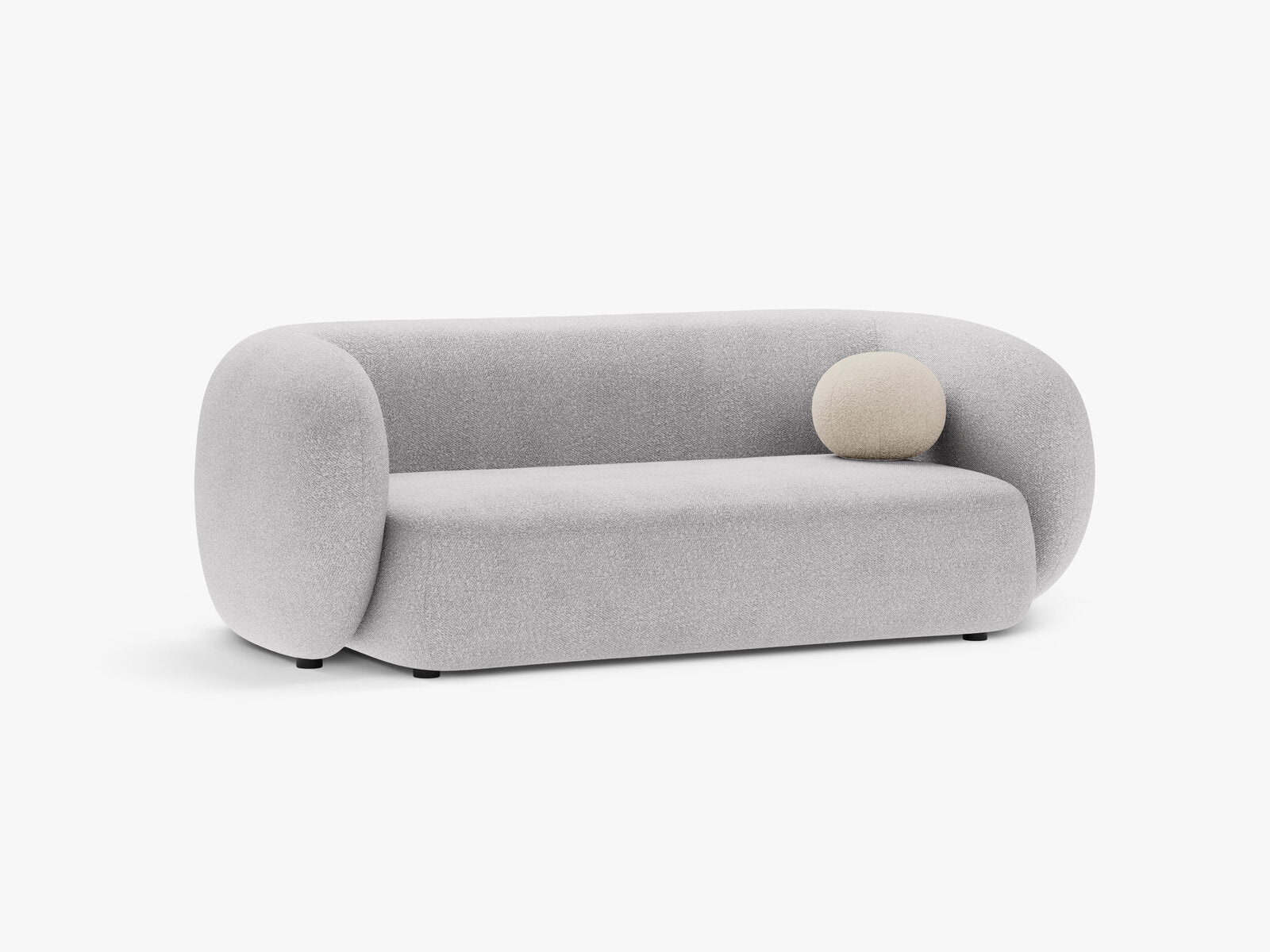 Micadoni Sofa Kate 2-Sitzer Boucle Baloo Hellgrau