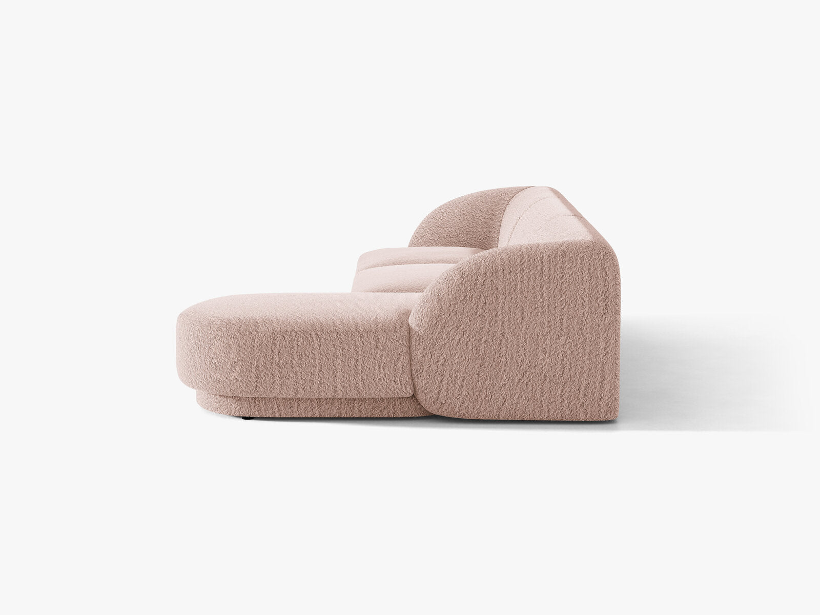 Micadoni Ecksofa Miley 4-Sitzer Boucle Baloo Puderrosa Rechts