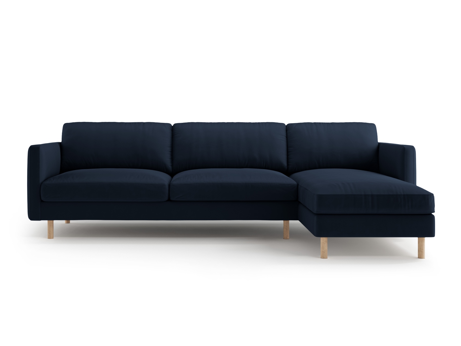 Micadoni Ecksofa Eden 4-Sitzer Rechts Samt Dunkelblau