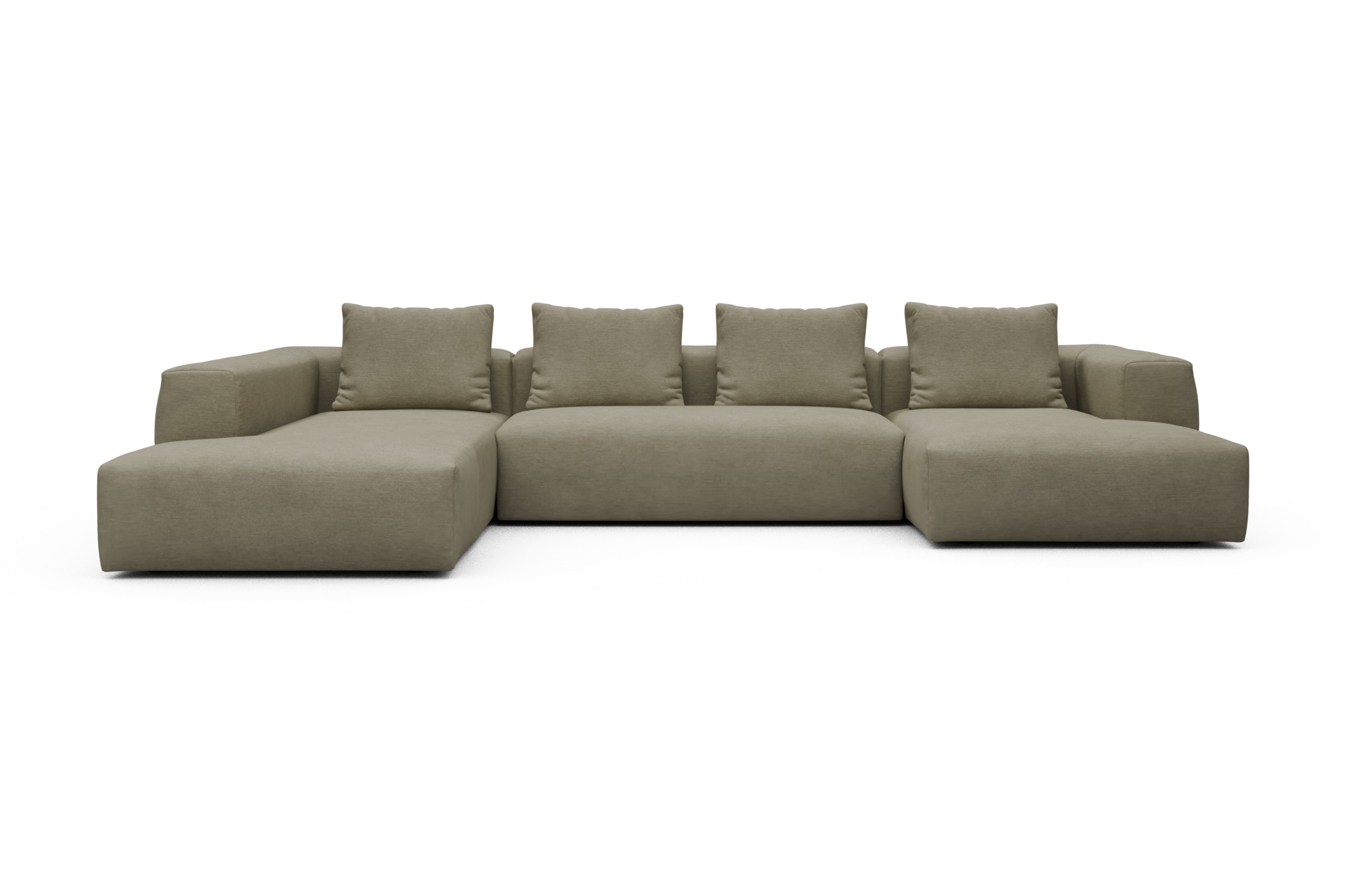 Skandi Home Wohnlandschaft Fred Relax-Ecke links mit 2-Sitzer und Chaiselongue rechts Vivus-Dusty-Sand moebelfaktor
