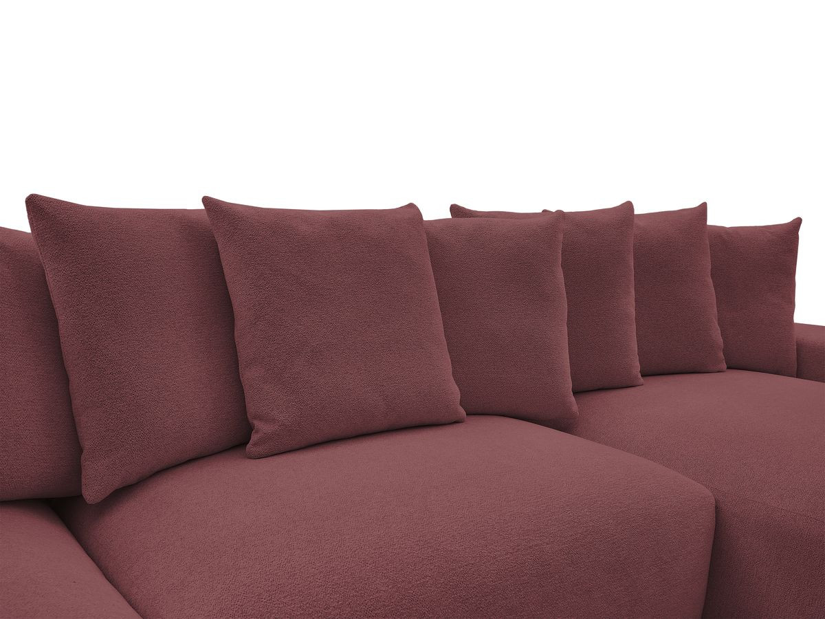 Bobochic Voltaire Wohnlandschaft mit Pouf 420 × 174 cm Melange-Stoff Rot