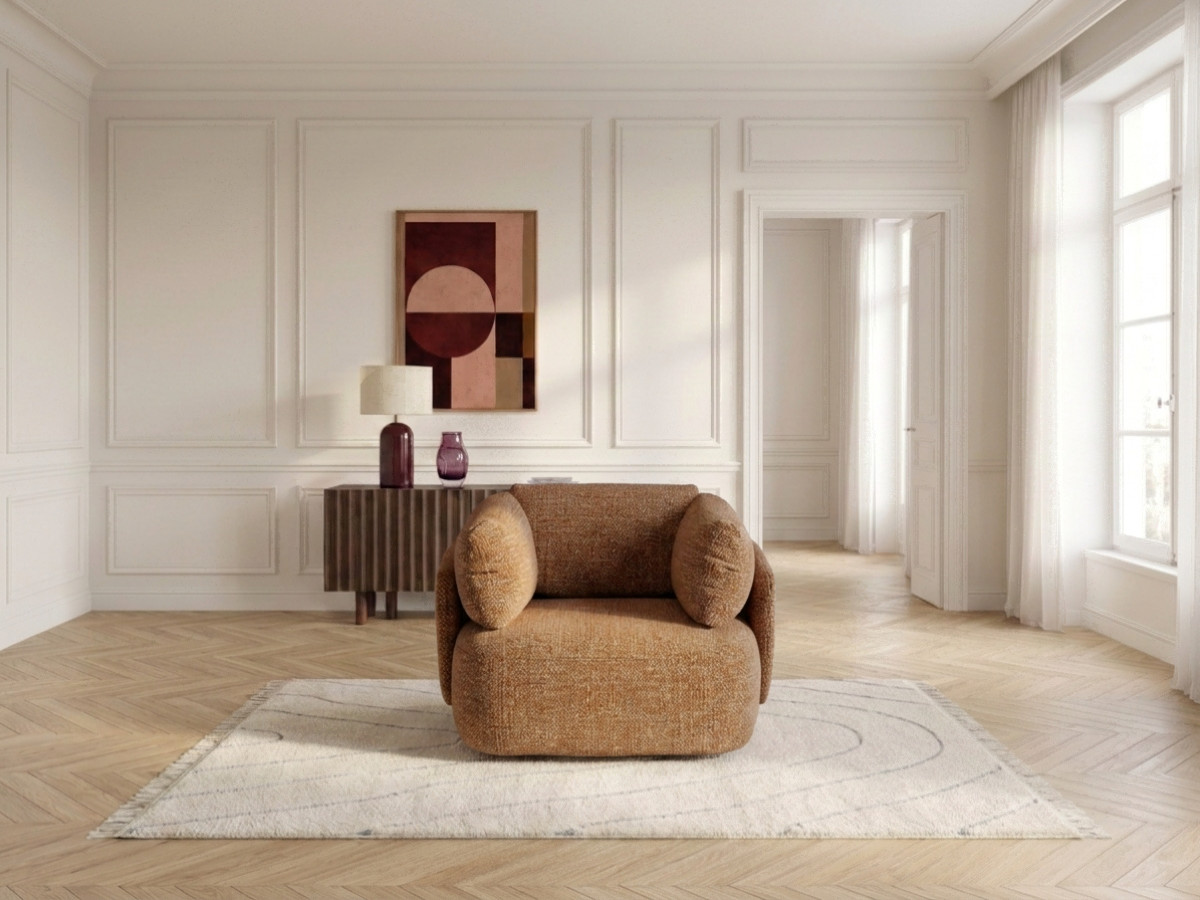 Bobochic Mario Sessel Melange-Stoff Orange