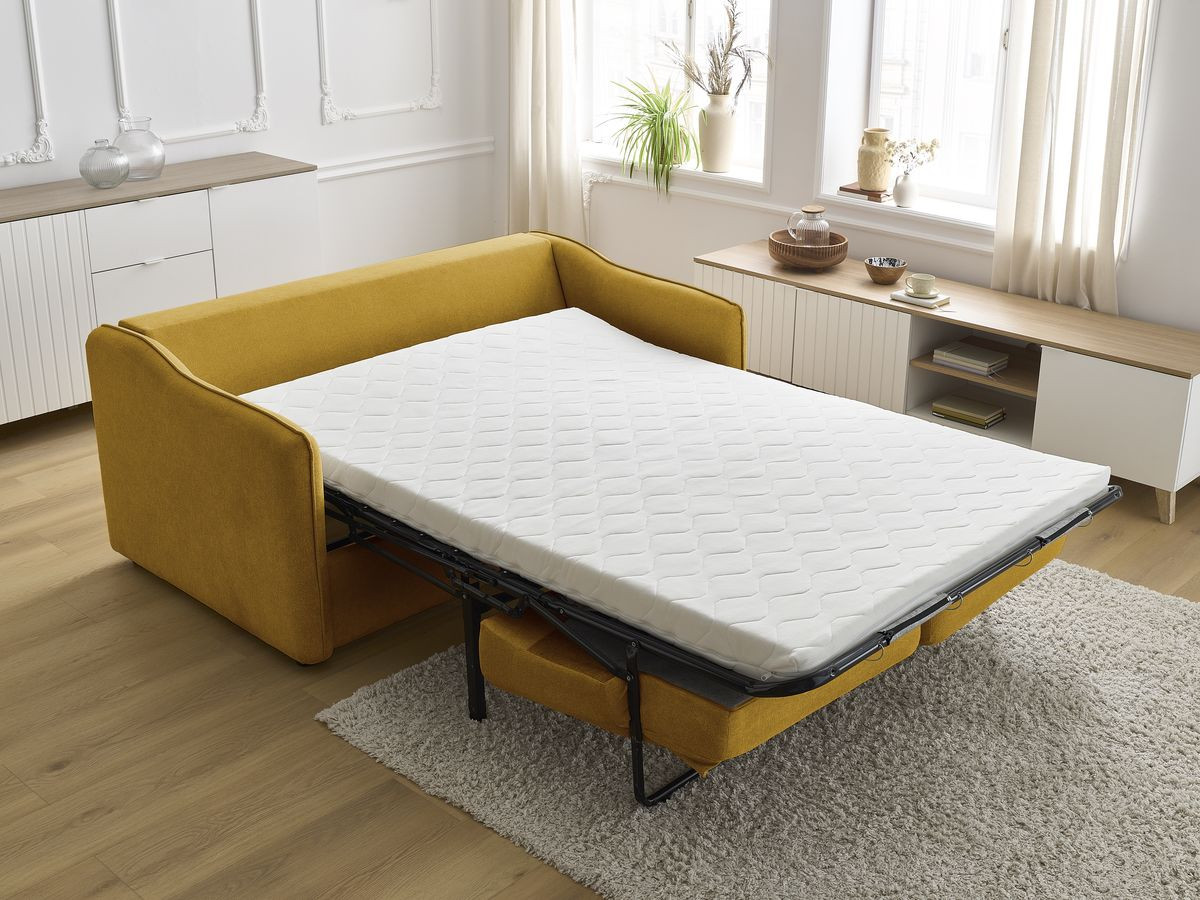 Bobochic Lenny Schlafsofa 3-Sitzer Stoff Gelb
