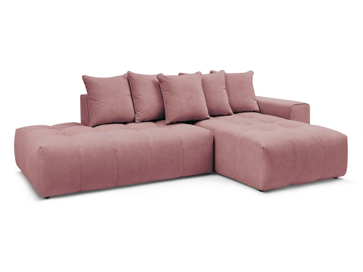 Bobochic Mont-blanc Ecksofa Samt Rosa Ecke rechts