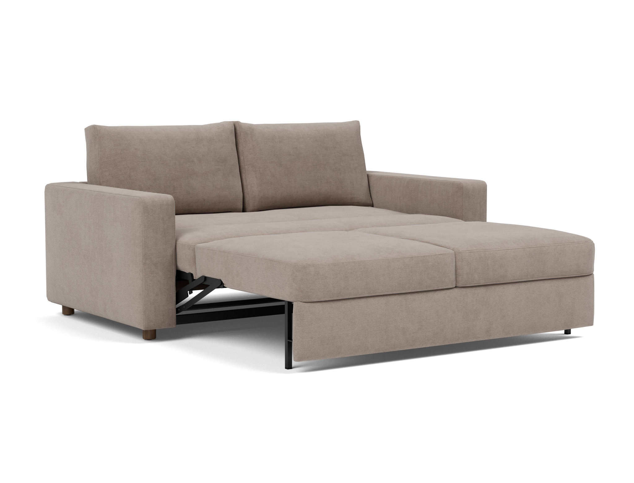 Schlafsofa Neah mit Standard-Armlehnen 160 Kord Cordufine 318-Beige