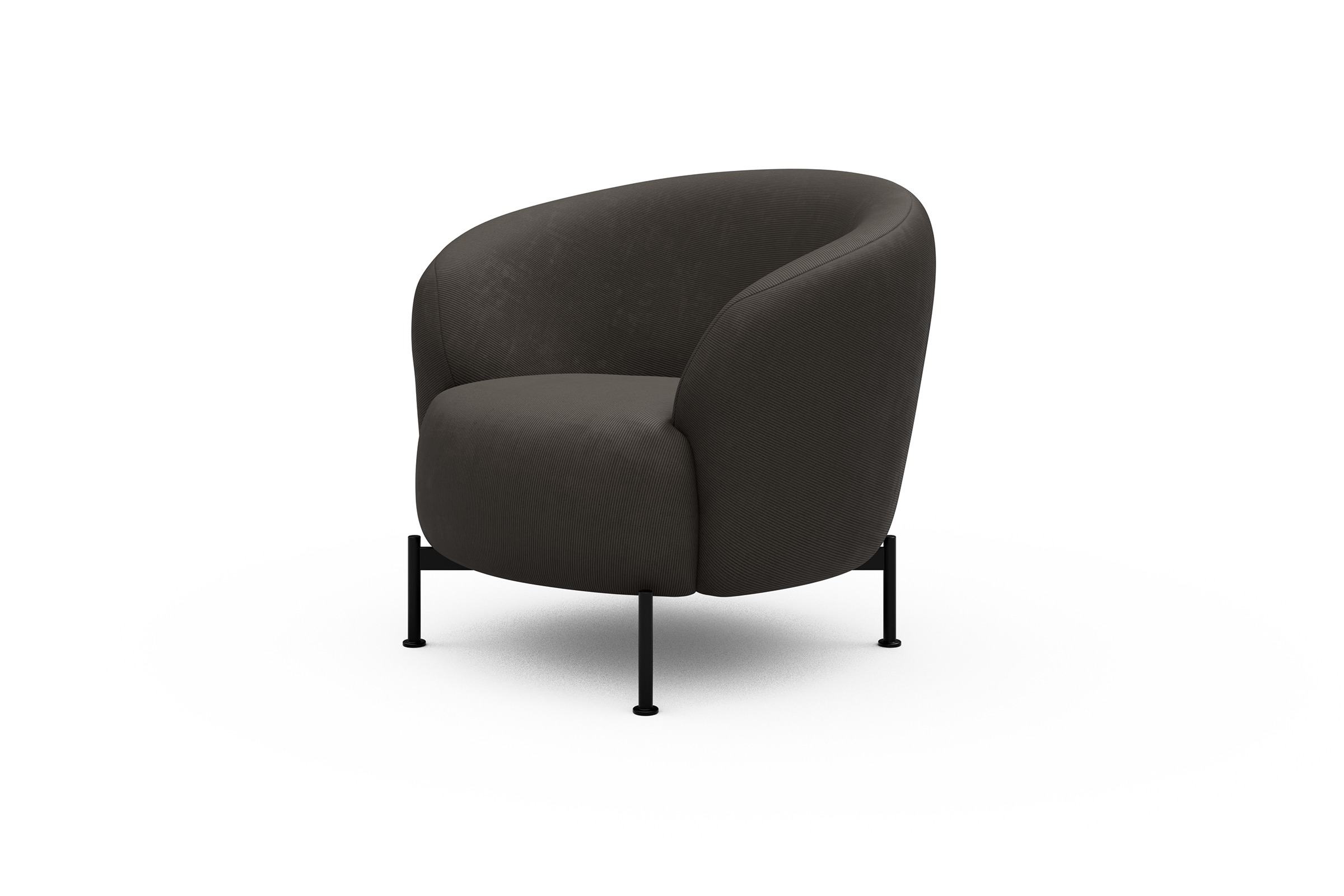 Sessel Ronda X-Metallgestell Schwarz Cordufine-Taupe