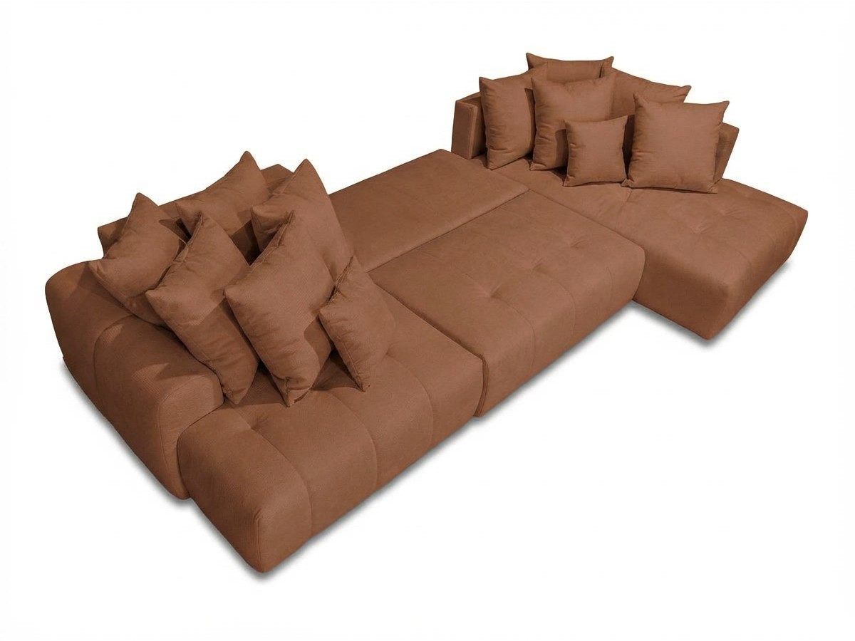 Bobochic Roxelane Wohnlandschaft Melange-Stoff Orange Ecke links