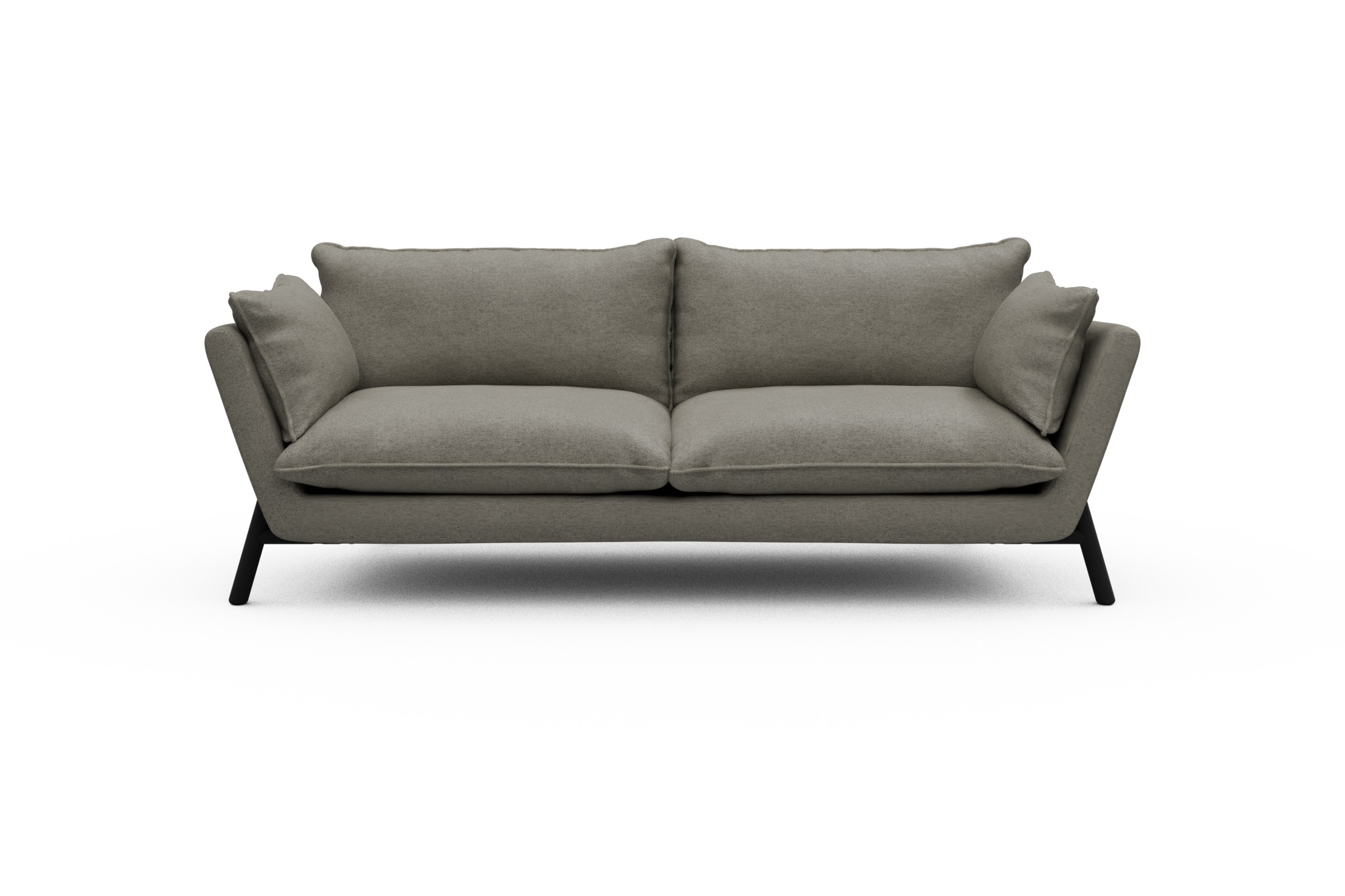 Skandi Home Sofa Emil PREMIUM 3-Sitzer Beinfarbe Eiche Schwarz Denari-Warm-Grey moebelfaktor