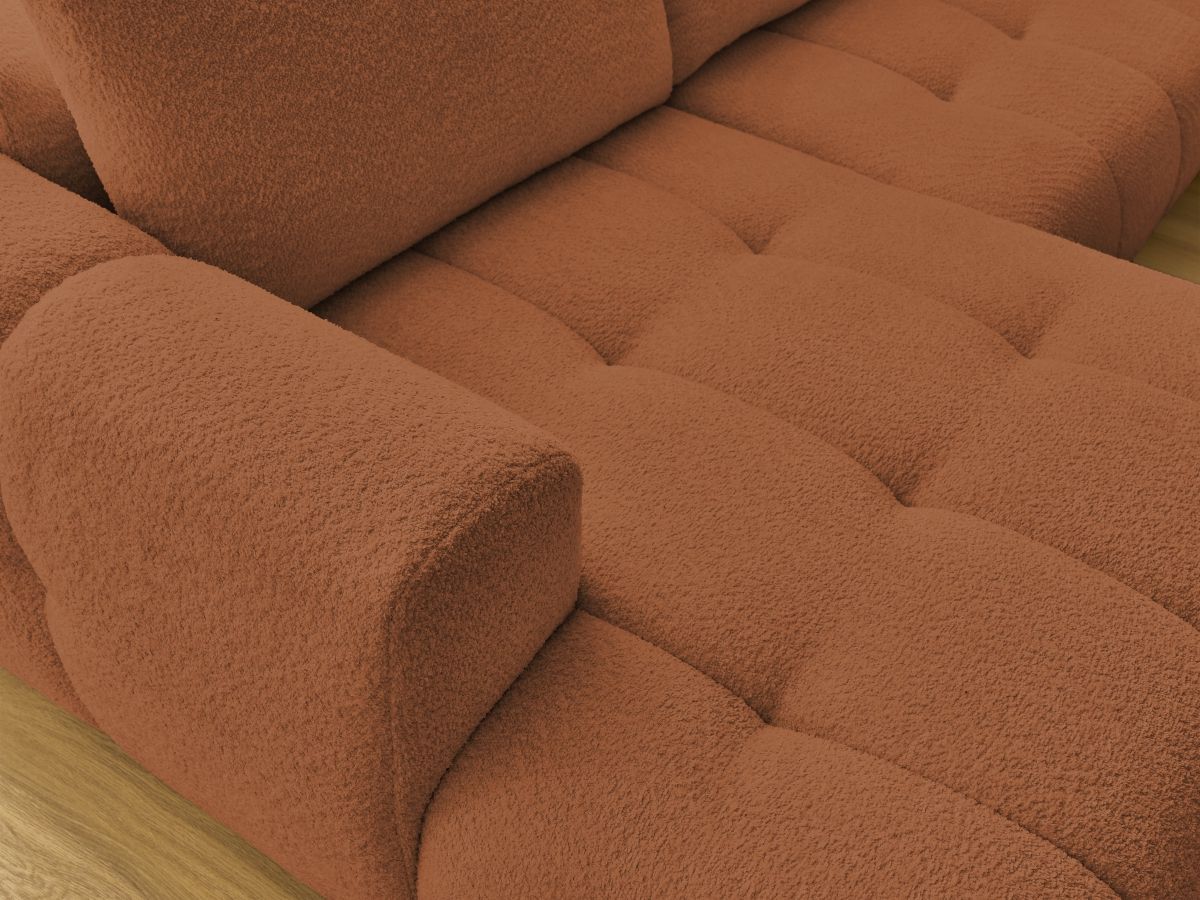 Bobochic Fuji Wohnlandschaft Bouclé-Stoff Orange Ecke links