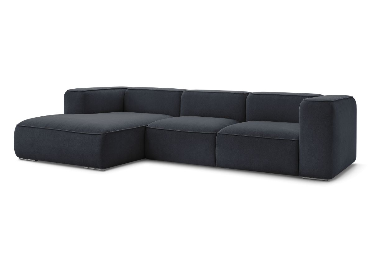 Bobochic Zephyr Ecksofa 349 × 165 cm Strukturstoff Dunkelblau Ecke links
