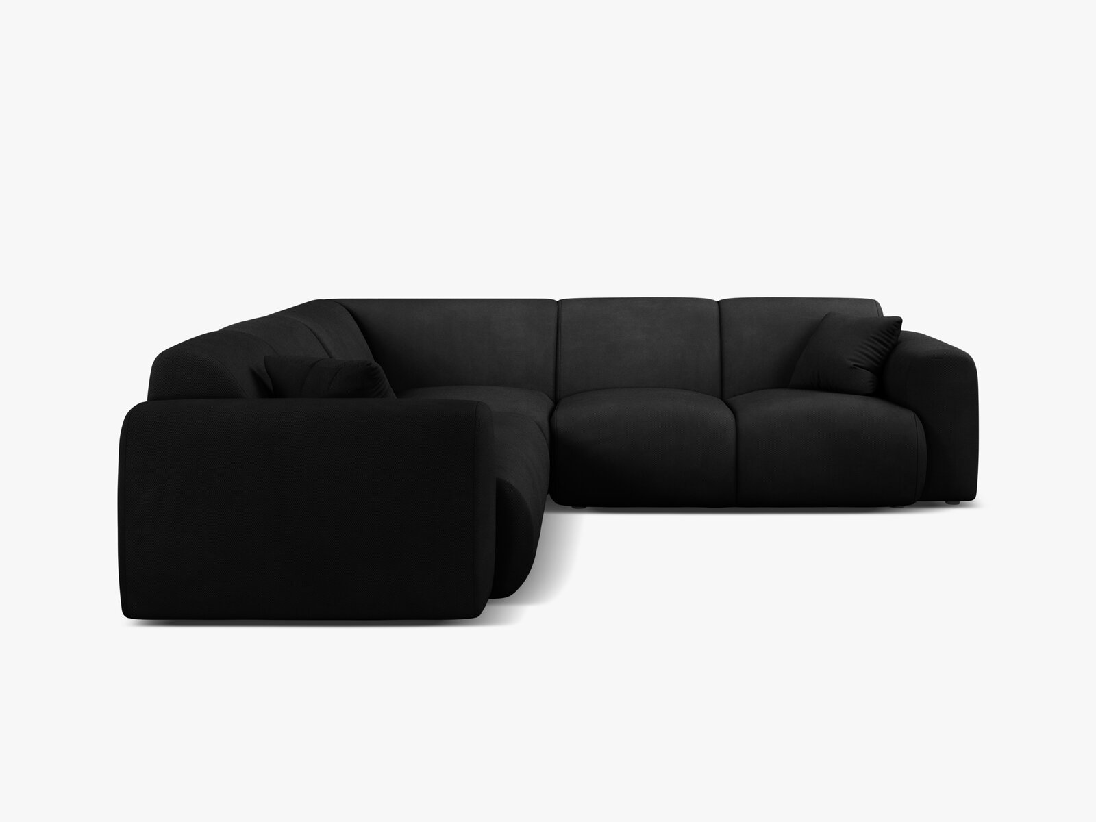 Micadoni Ecksofa Molino 5-Sitzer Strukturierter Stoff Rebel Schwarz