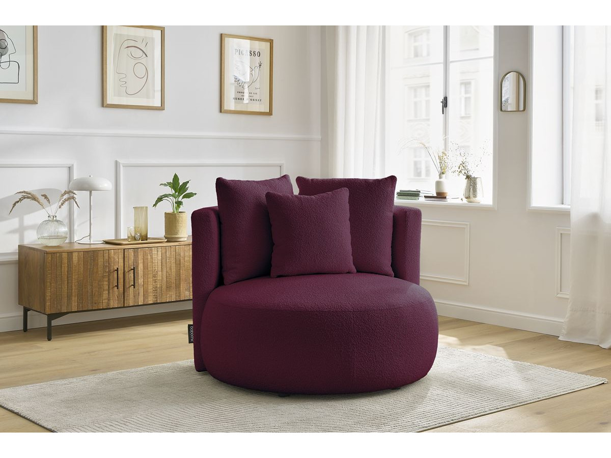 Bobochic Cesar Sessel Bouclé-Stoff Violett
