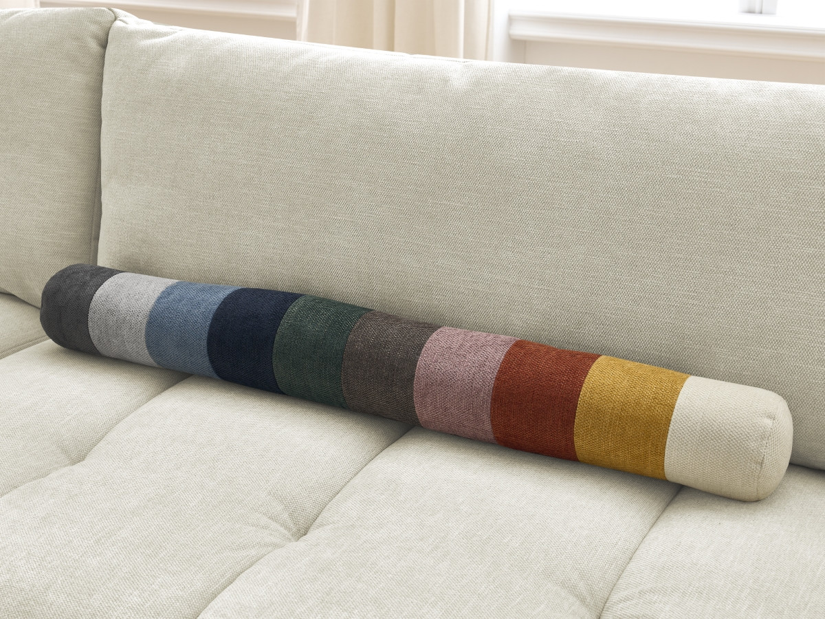 Bobochic Fuji Schlafsofa 3-Sitzer mit Bettkasten und Pouf Stoff Beige