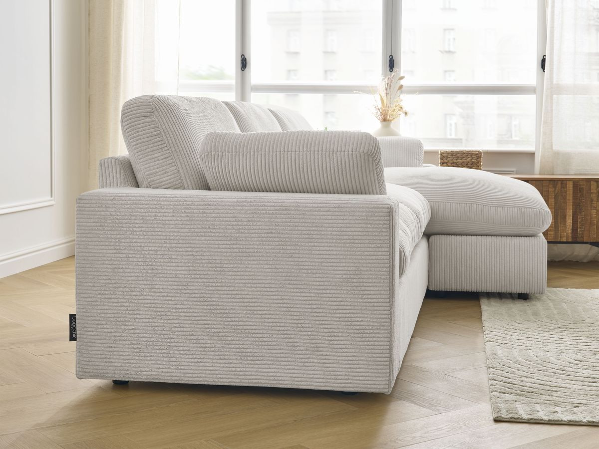 Bobochic Belair Ecksofa 280 × 139 cm Cordsamt Beige