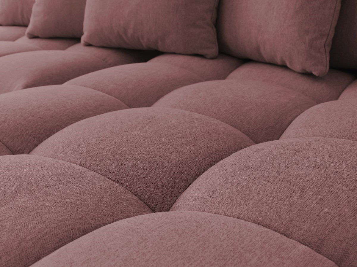 Bobochic Mont-blanc Ecksofa mit Pouf Melange-Stoff Rosa Ecke rechts
