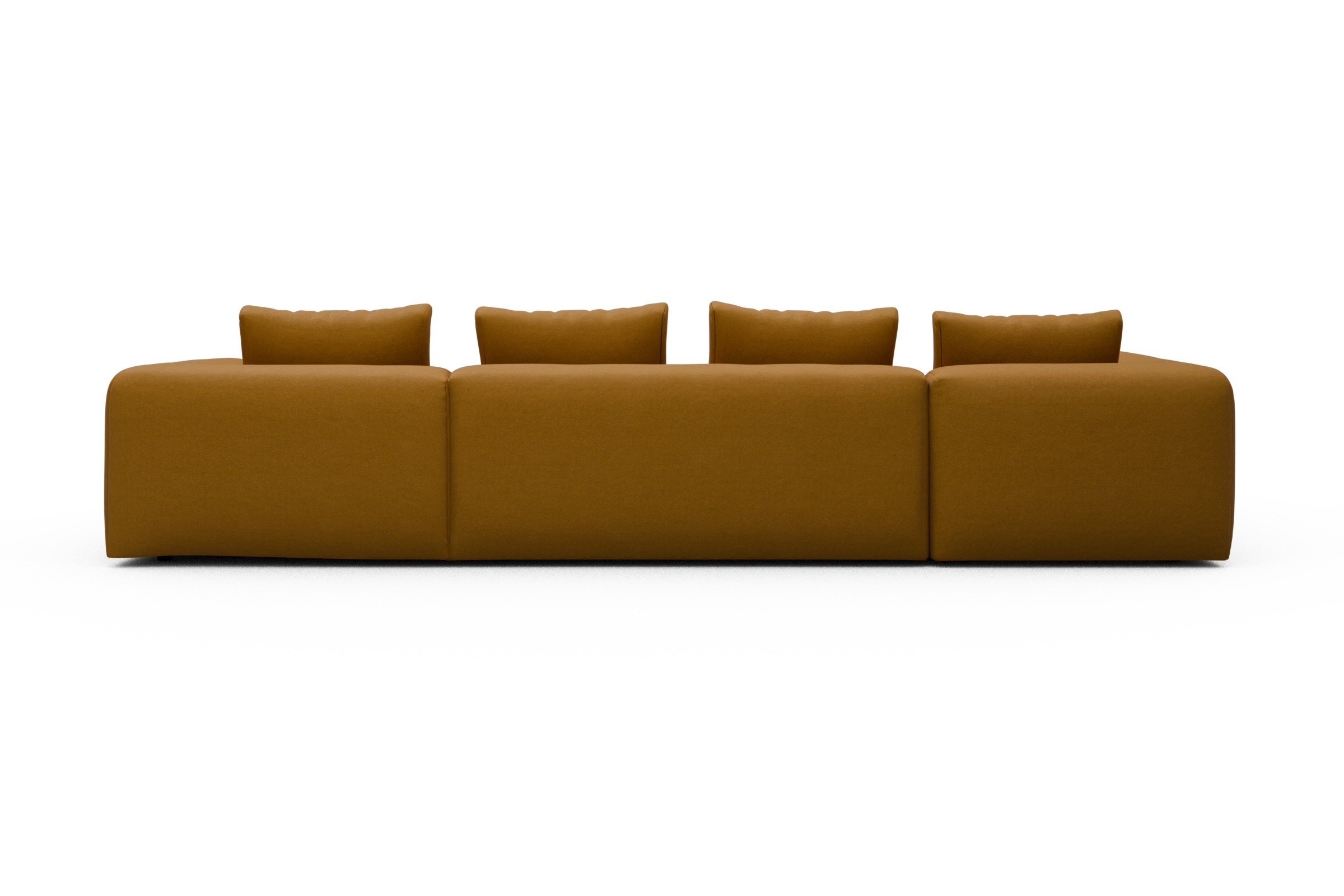 Wohnlandschaft Fred Chaiselongue rechts mit 2-Sitzer und lange Armlehne links Satya-Ocre
