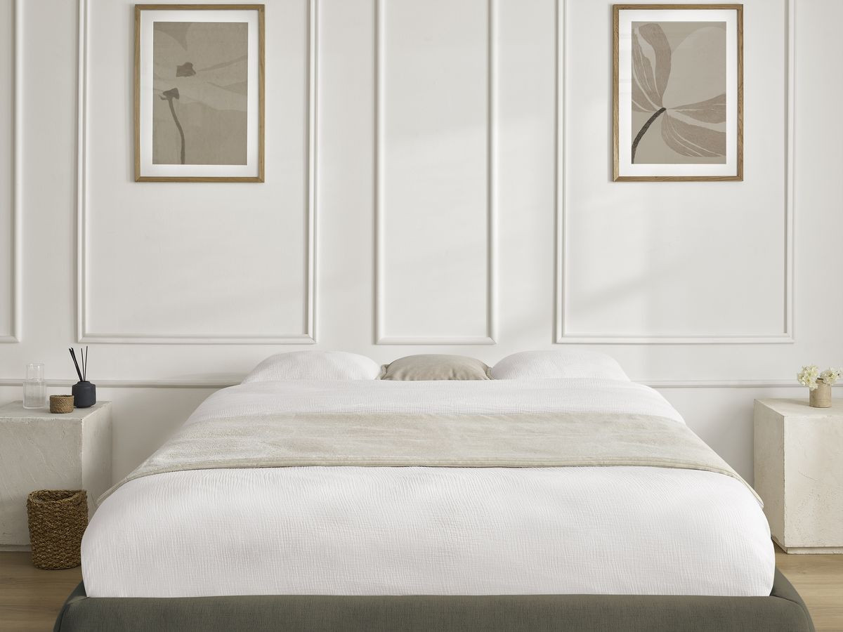 Bobochic Inera Bettgestell mit Bettkasten, ohne Kopfteil Stoff Grün, Liegefläche 180 × 200 cm