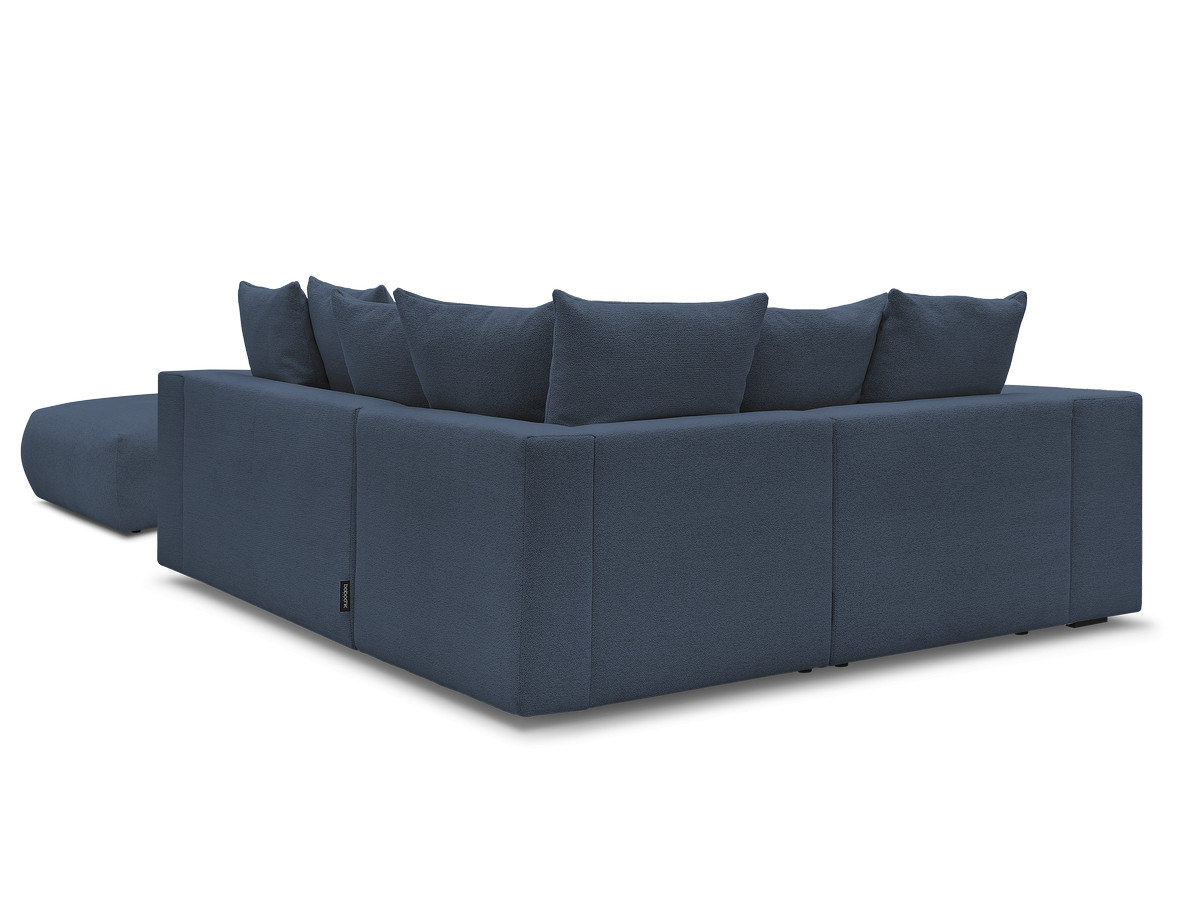 Bobochic Voltaire Ecksofa mit Pouf 268 × 214 cm Melange-Stoff Dunkelblau Ecke links