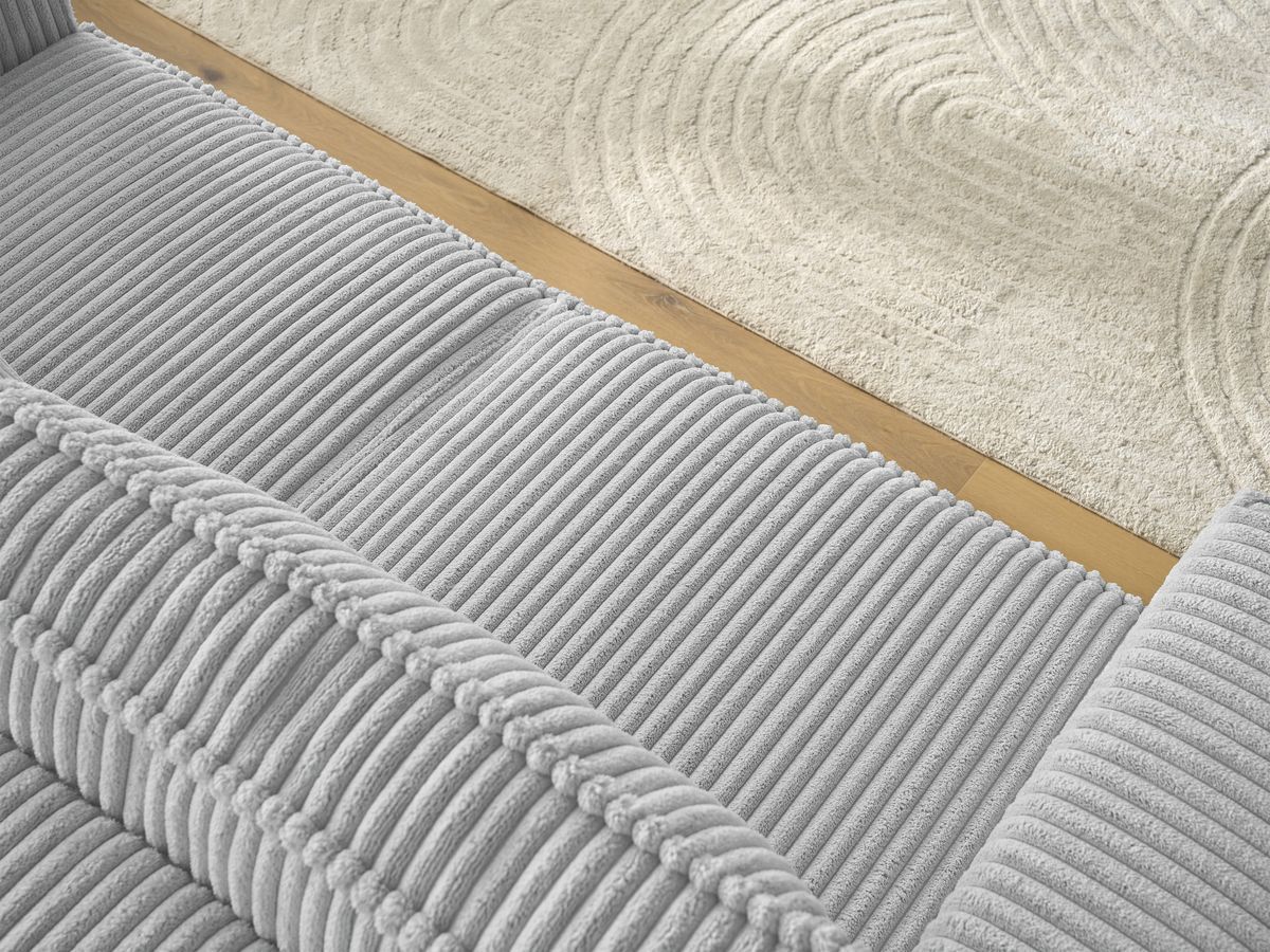 Bobochic Chelsea Sofa 2-Sitzer Breitcord weich Hellgrau
