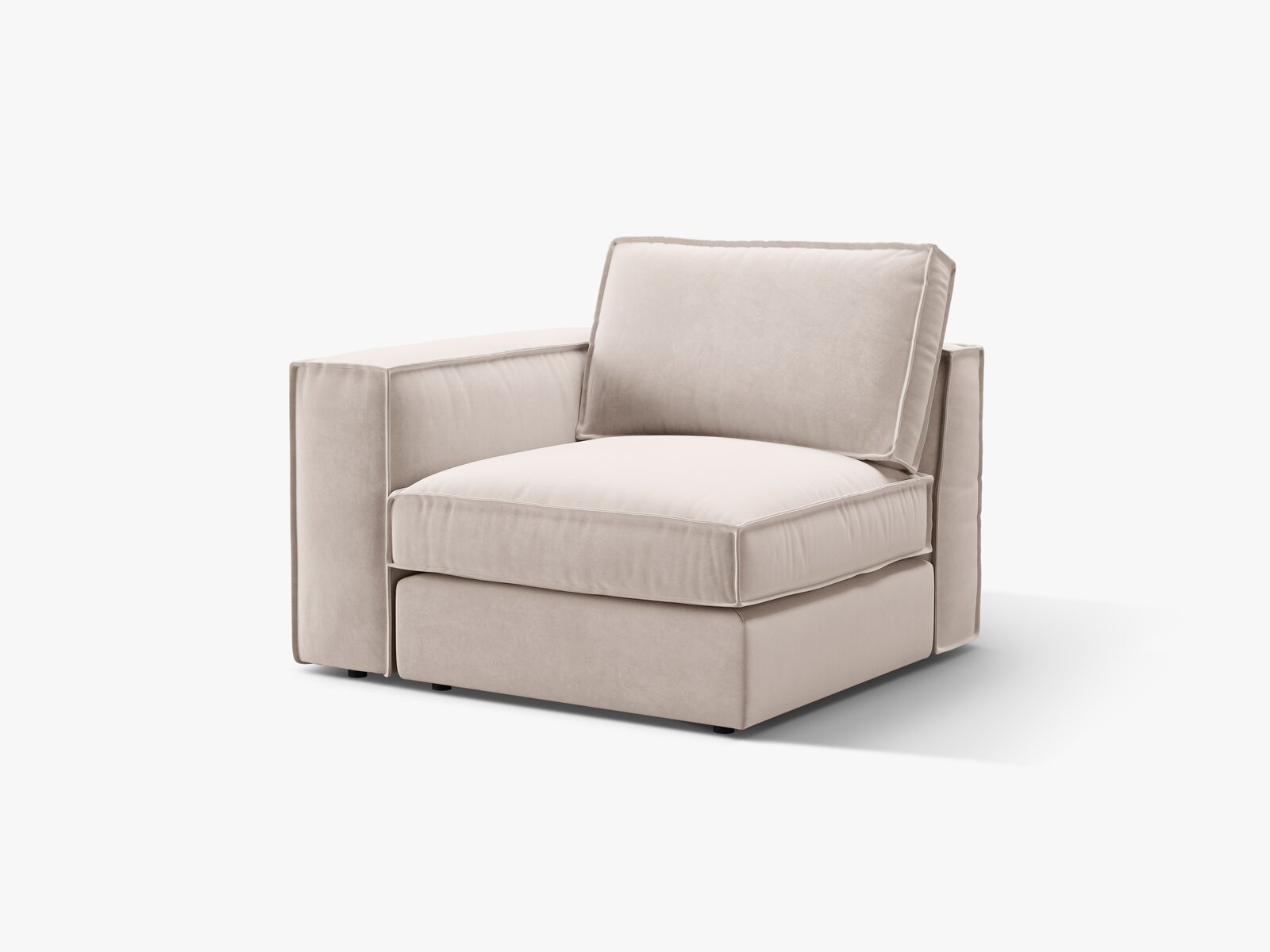 Micadoni Eckmodul mit Armlehne Pola Links Samt Salvador Beige