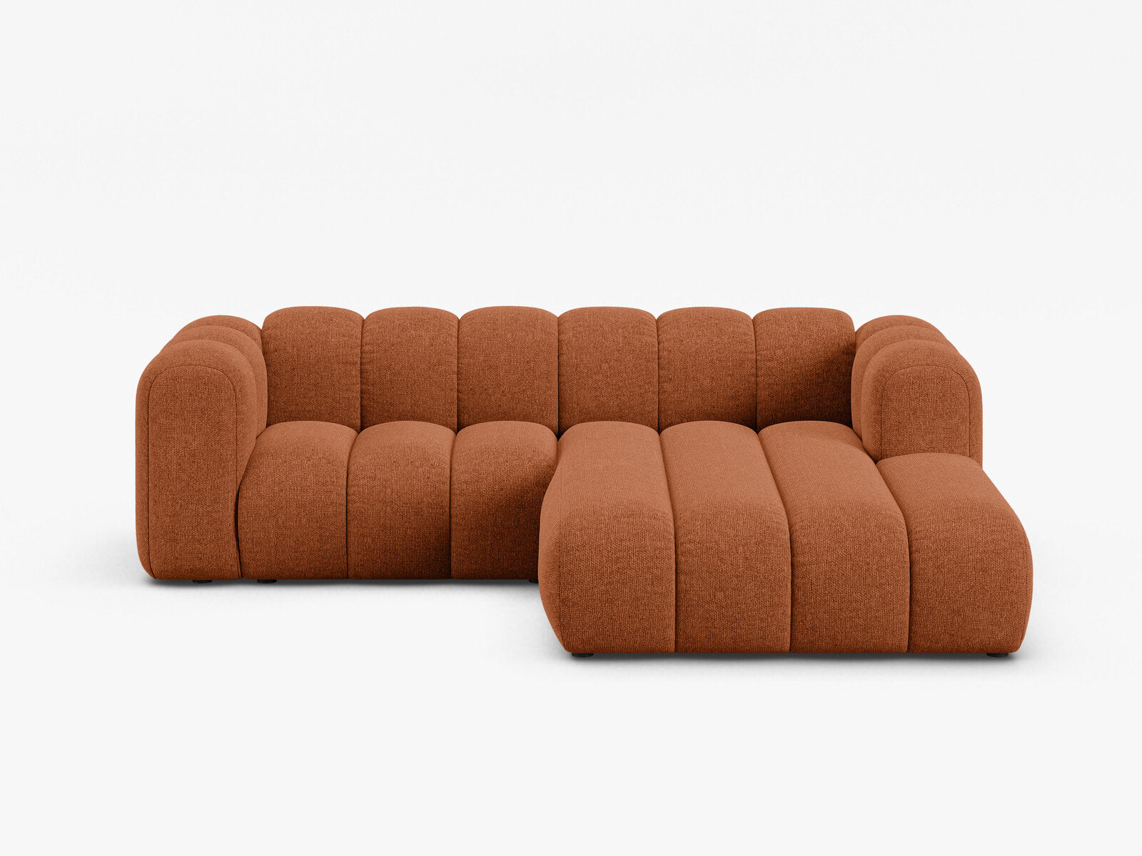 Micadoni Modulares Ecksofa Lupine 3-Sitzer Rechts Chenille Eden Ziegel