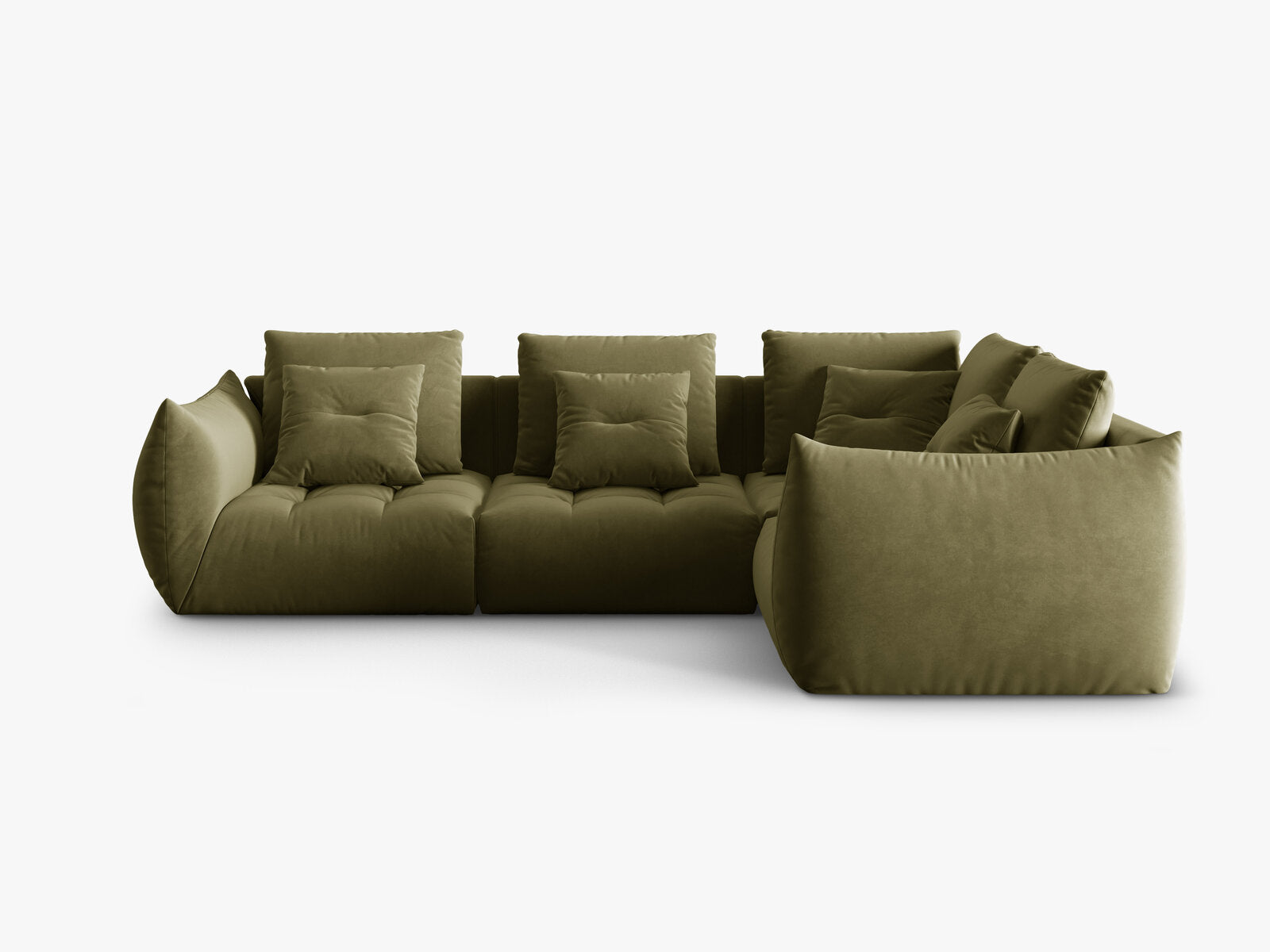 Micadoni Ecksofa Bloom 4-Sitzer Rechts Samt Hellgrün