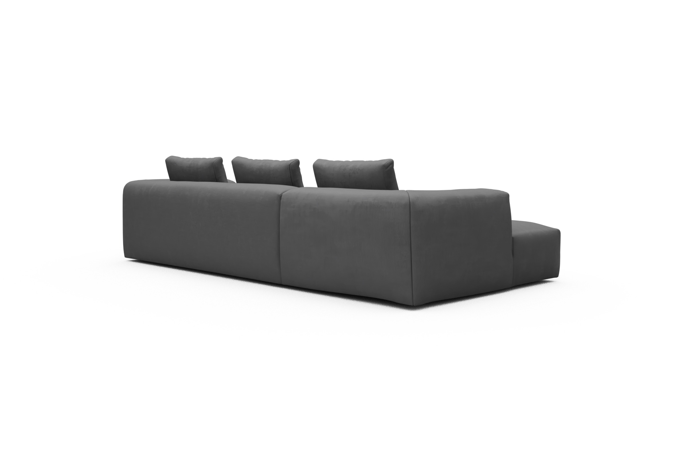 Ecksofa Fred Chaiselongue links mit 2,5-Sitzer Cordufine-Grey