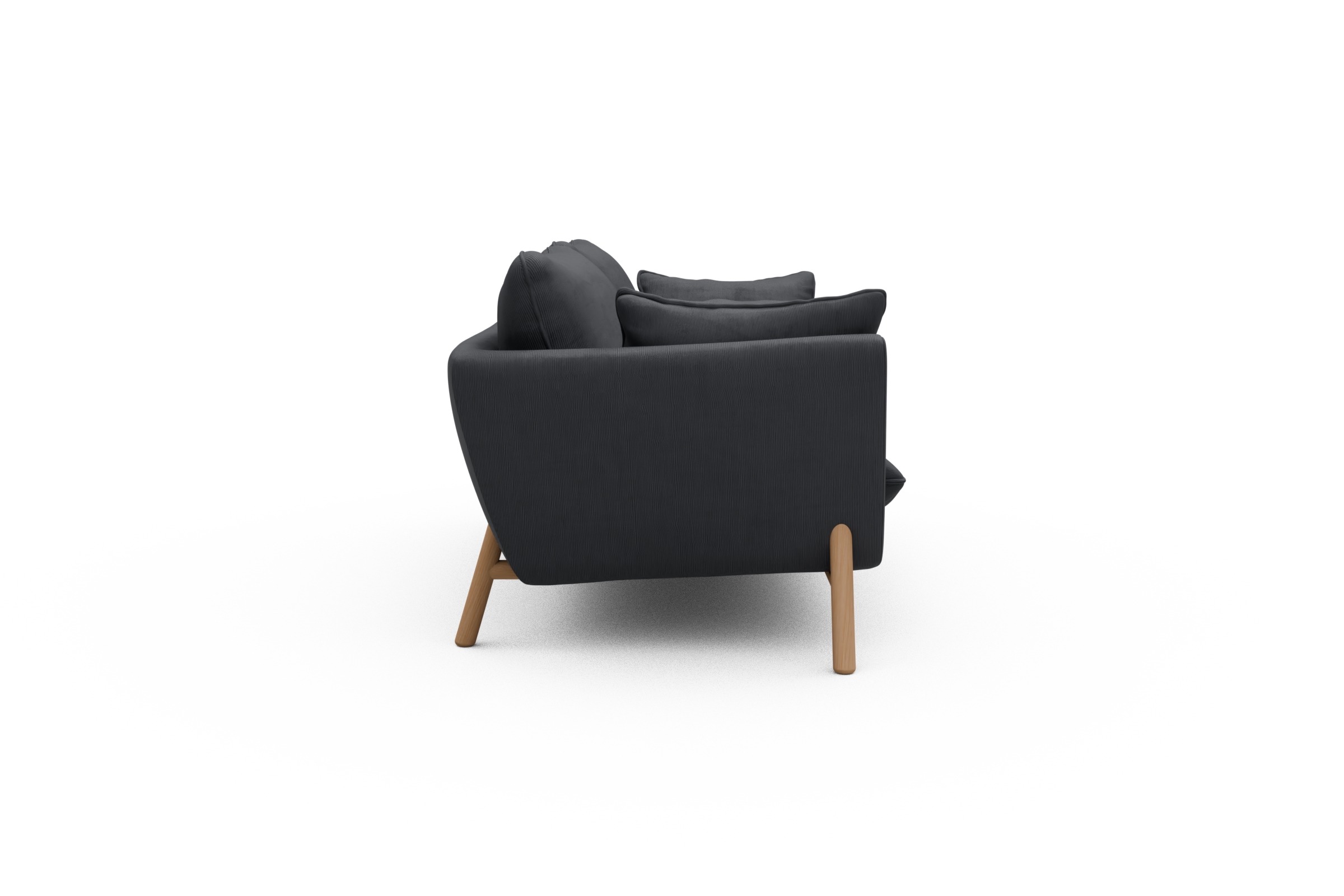 Sofa Emil 2-Sitzer Beinfarbe Eiche Natur Cordufine-Slate-Grey