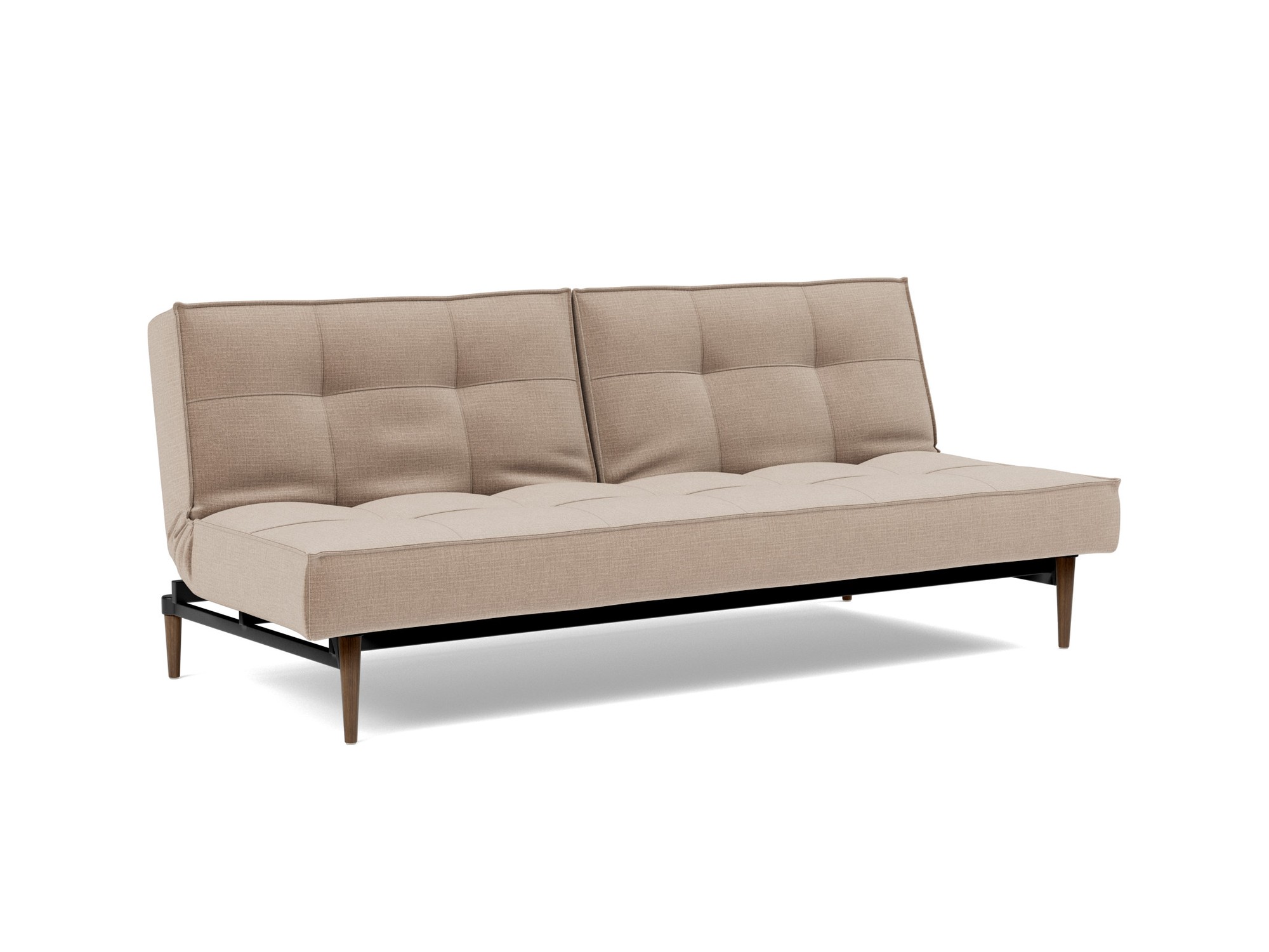 Schlafsofa Splitback Chenille Esina 417-Mocha Beine Styletto Eiche dunkel