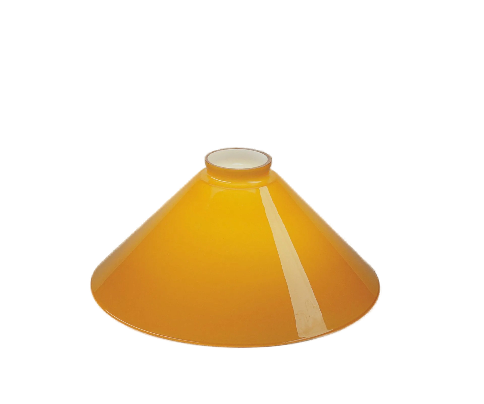 Berliner Messinglampen Glasschirm Nr. 25 Kegelform, Cognac