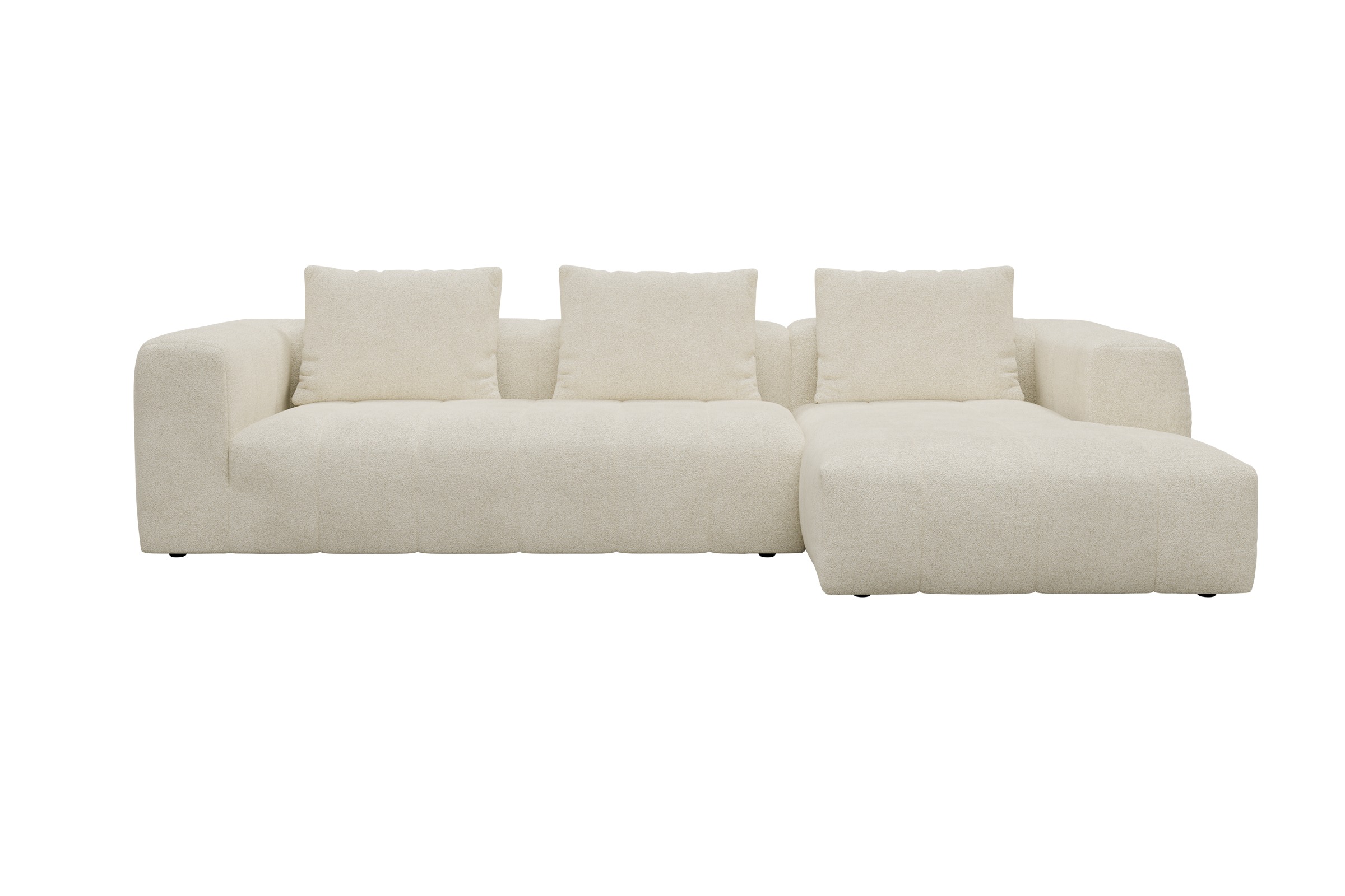 Hugo 2,5-Sitzer Armlehne links mit Chaiselongue Boucle-Off-White moebelfaktor