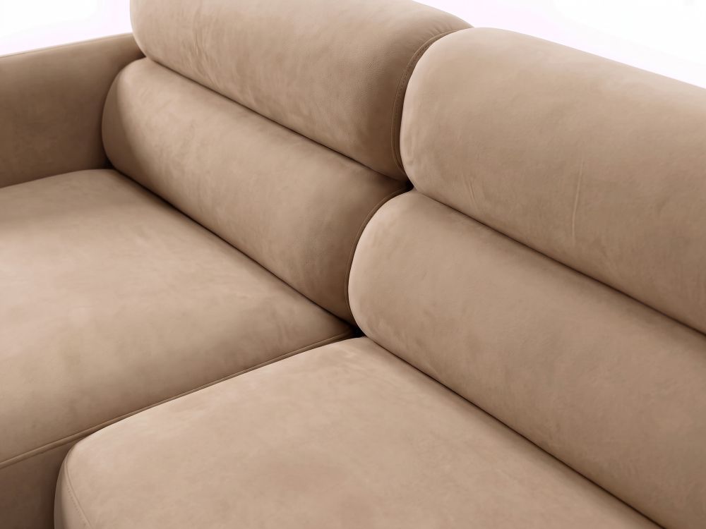 Cosmopolitan Design Ecksofa Malmo 3-Sitzer Samt Bluvel Beige Links
