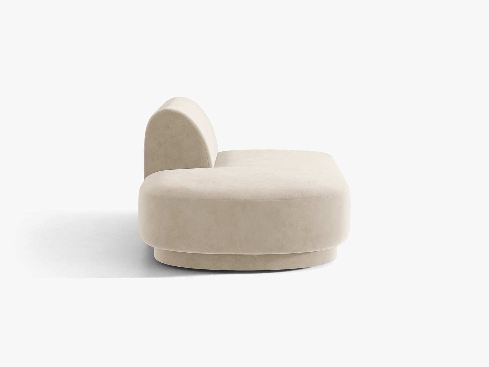 Micadoni 2-Sitzer Sitzmodul offen Miley Samt Bluvel Dunkelbeige Links