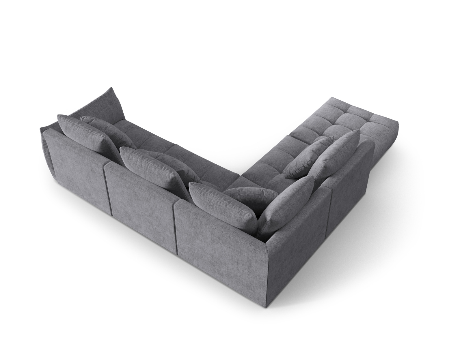 Micadoni Ecksofa Bloom 5-Sitzer Links Strukturierter Stoff Grau