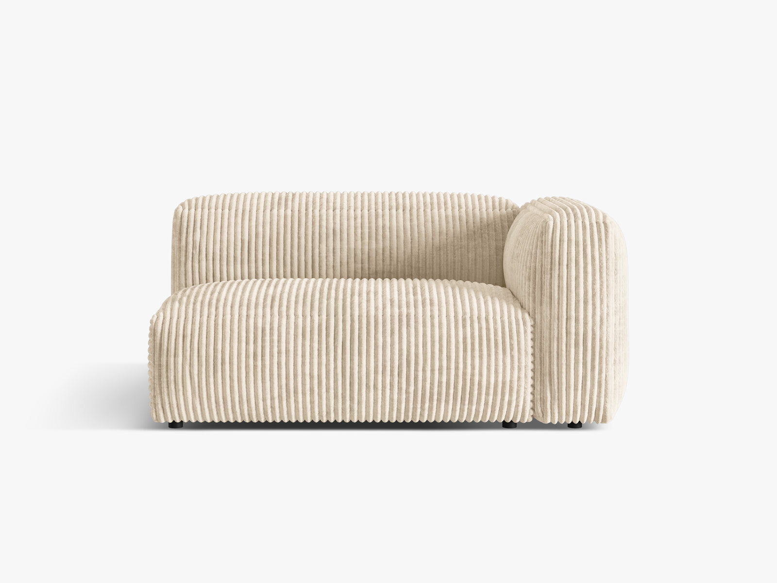 Micadoni Eckmodul Martina 1-Sitzer Groß Rechts Kord Tilia Helles Beige