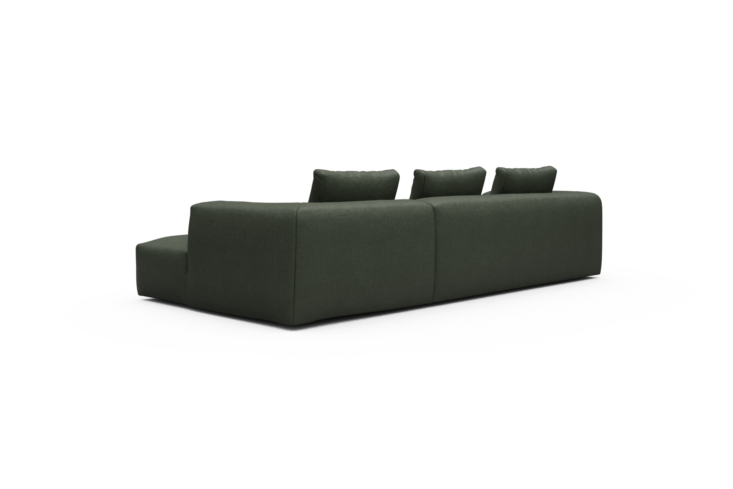 Ecksofa Fred Chaiselongue rechts mit 2,5-Sitzer Denari-Forest-Green