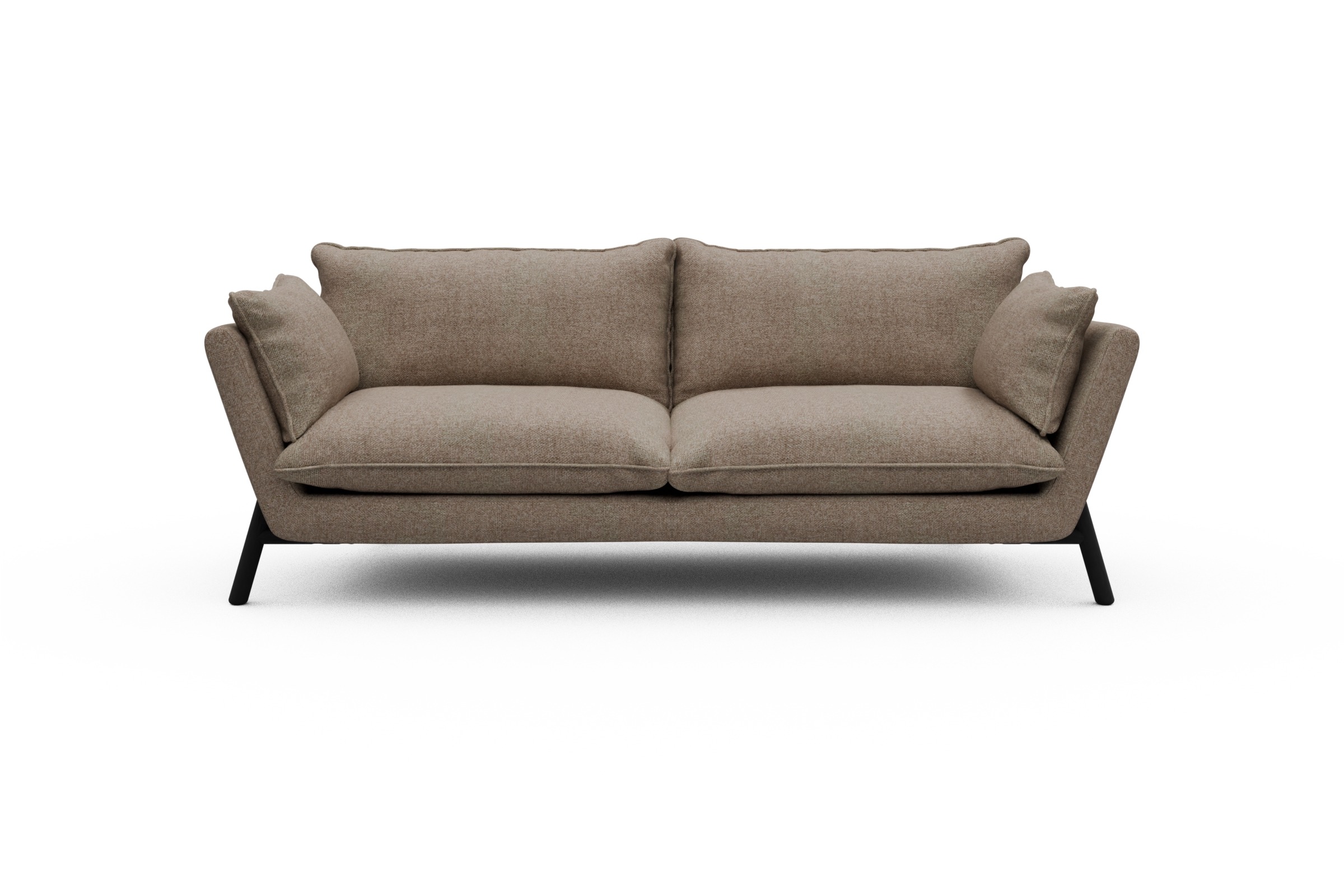 Skandi Home Sofa Emil PREMIUM 3-Sitzer Beinfarbe Eiche Schwarz Sama-Antelope moebelfaktor