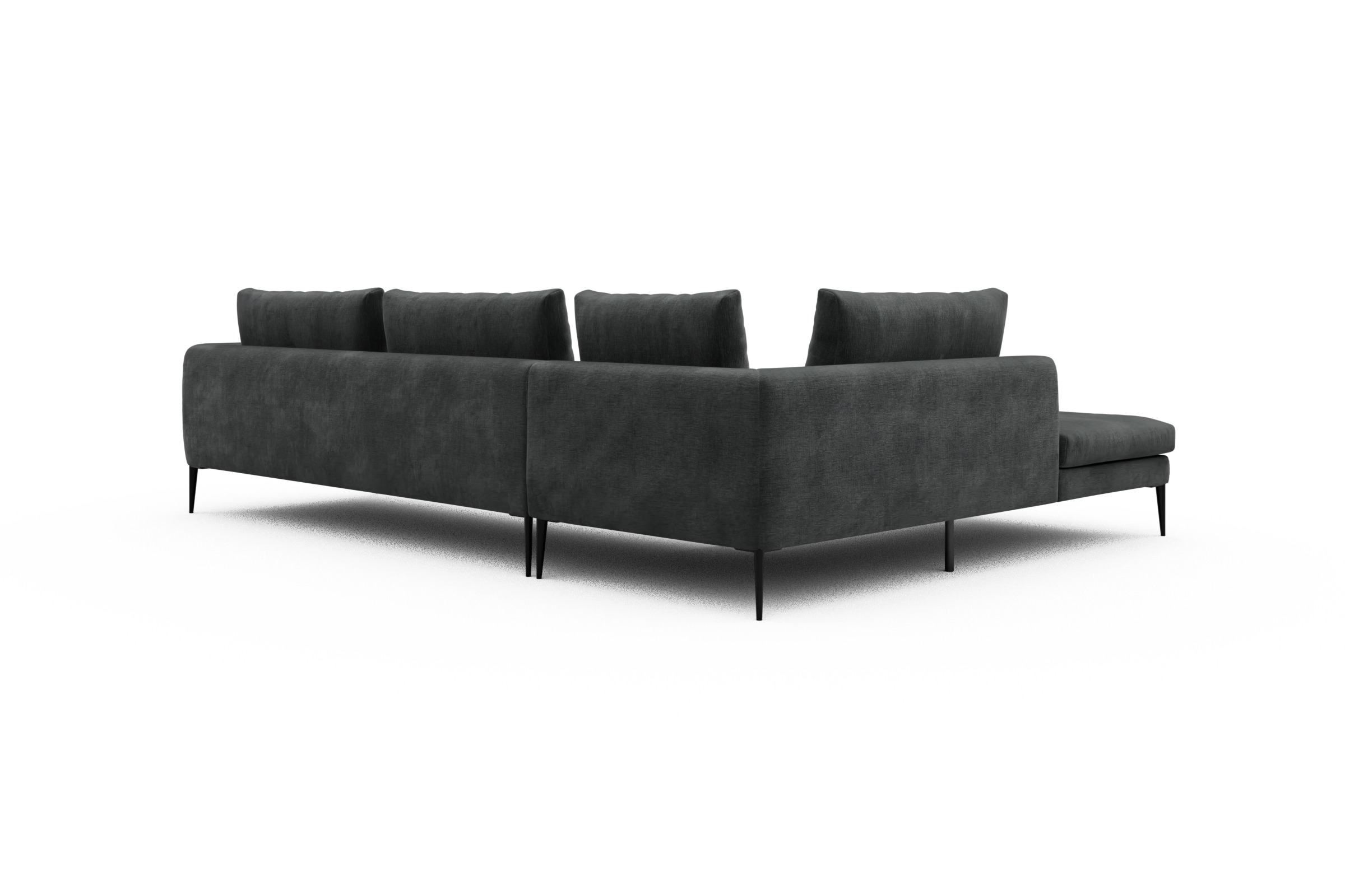 Ecksofa Paul Relax-Ecke rechts mit 3-Sitzer Smooth-Deep-Warm-Grey