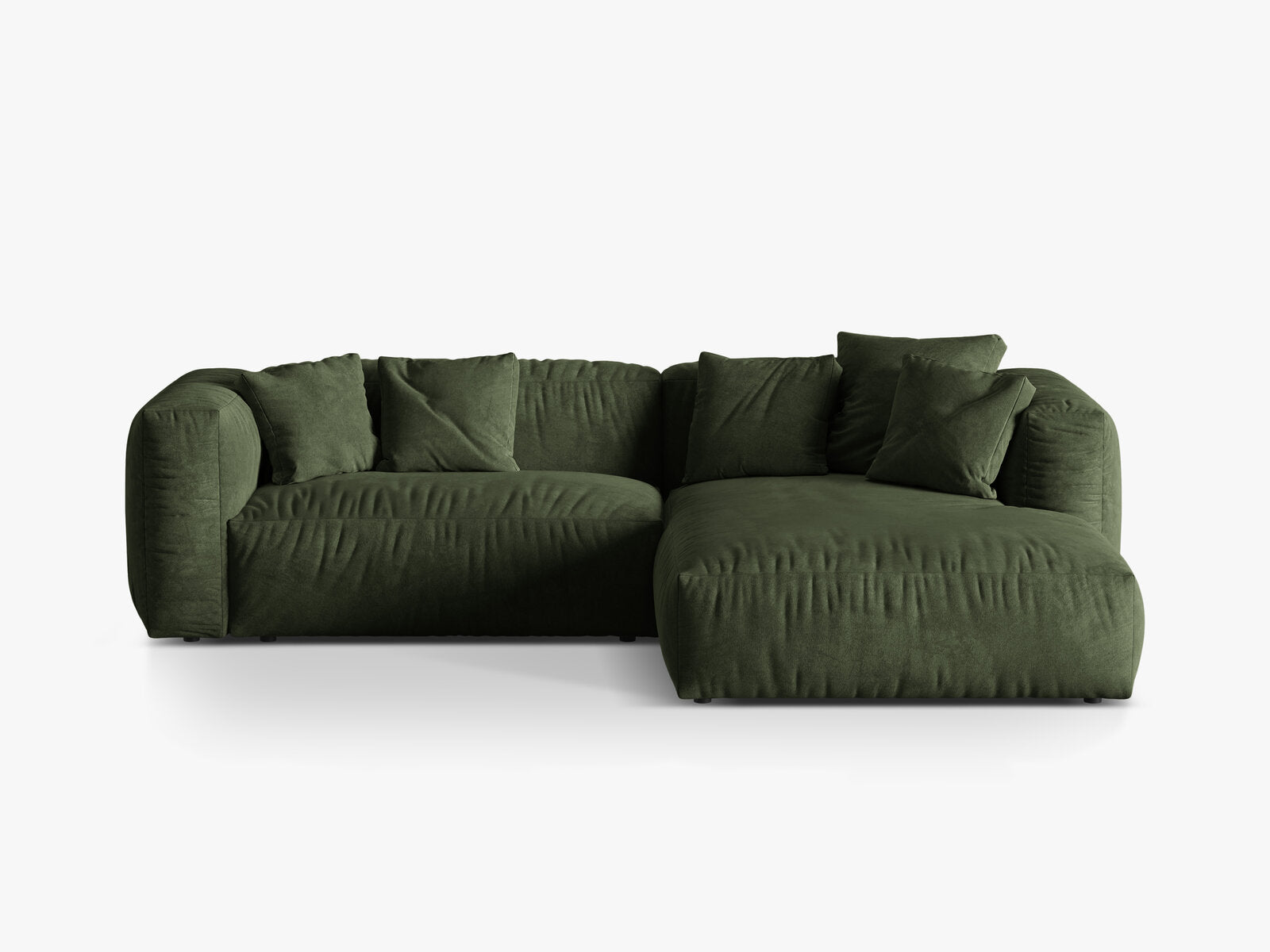Micadoni Ecksofa Martina 2-Sitzer Rechts Samt Vogue Grün