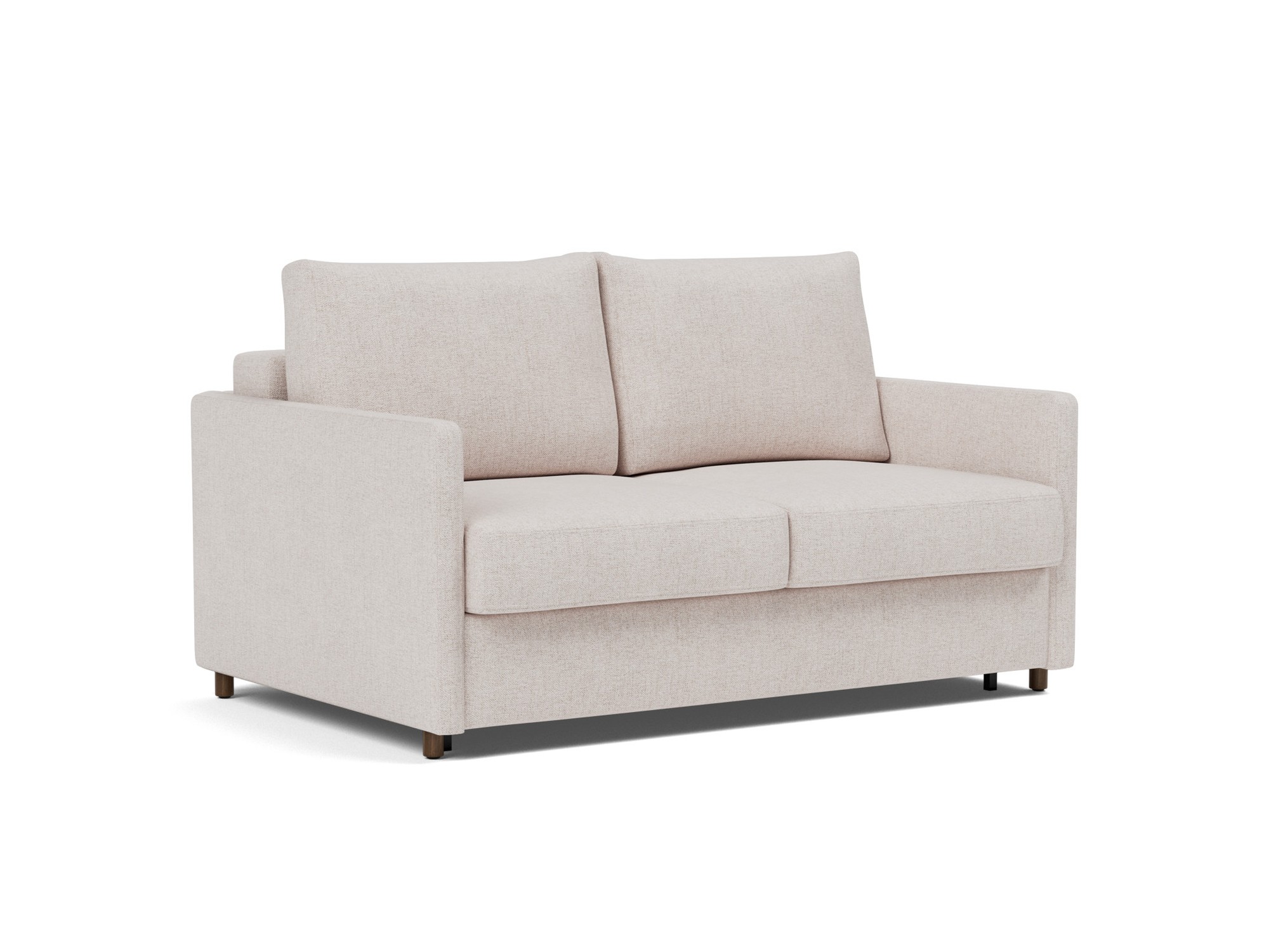Schlafsofa Neah mit Slim-Armlehnen 140 Strukturierter Stoff Weda 300-Weda-Sand