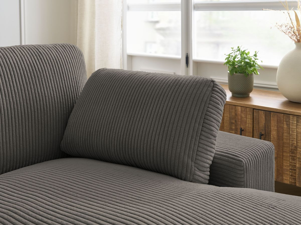 Bobochic Belair Ecksofa 280 × 139 cm Cordsamt Taupe