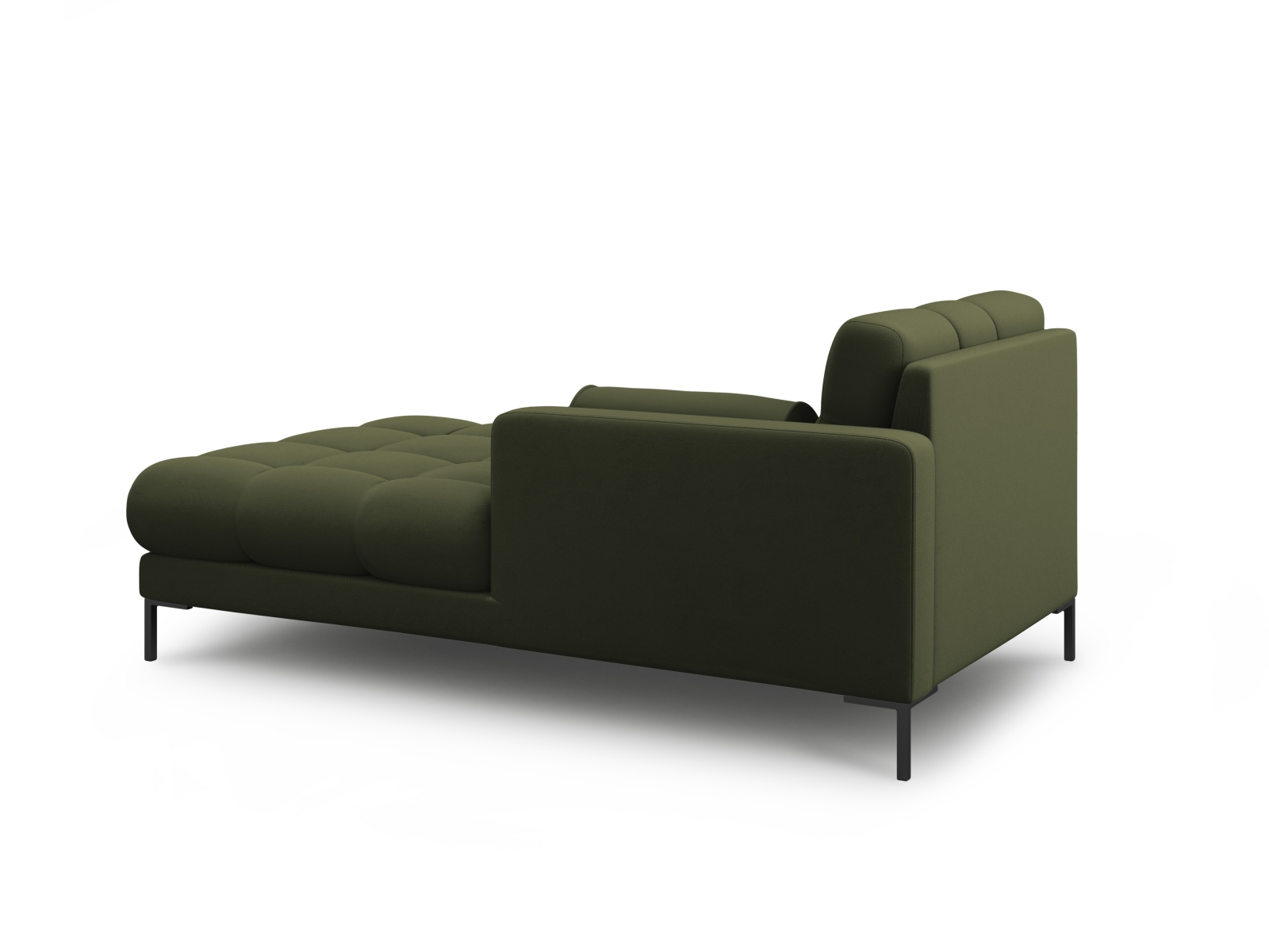 Cosmopolitan Design Chaiselongue Bali Strukturierter Stoff Neve Grün Rechts Beine Schwarzes Metall